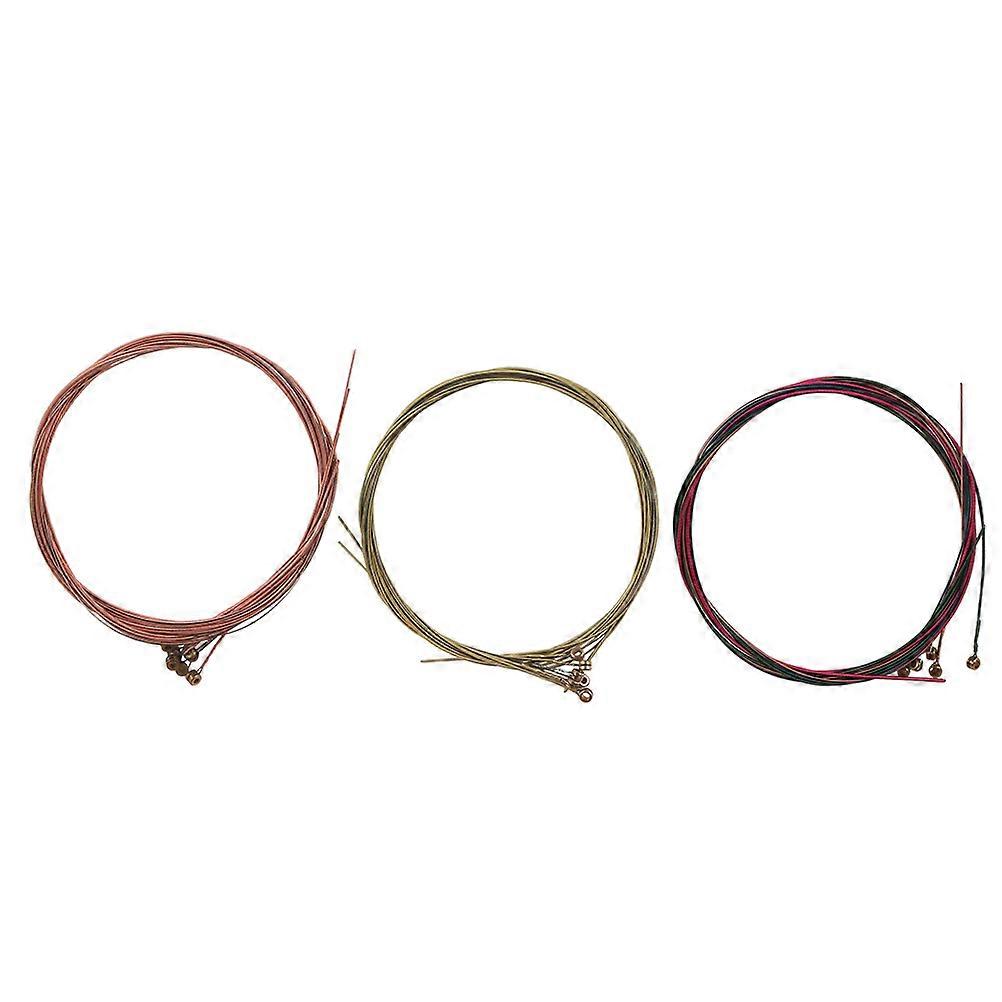 Replacement Guitar String Folk Guitar Strings Musical Instruments Guitar Bass Light Brown 7.50X7.50X0.50CM Stable Tuning 3Pcs