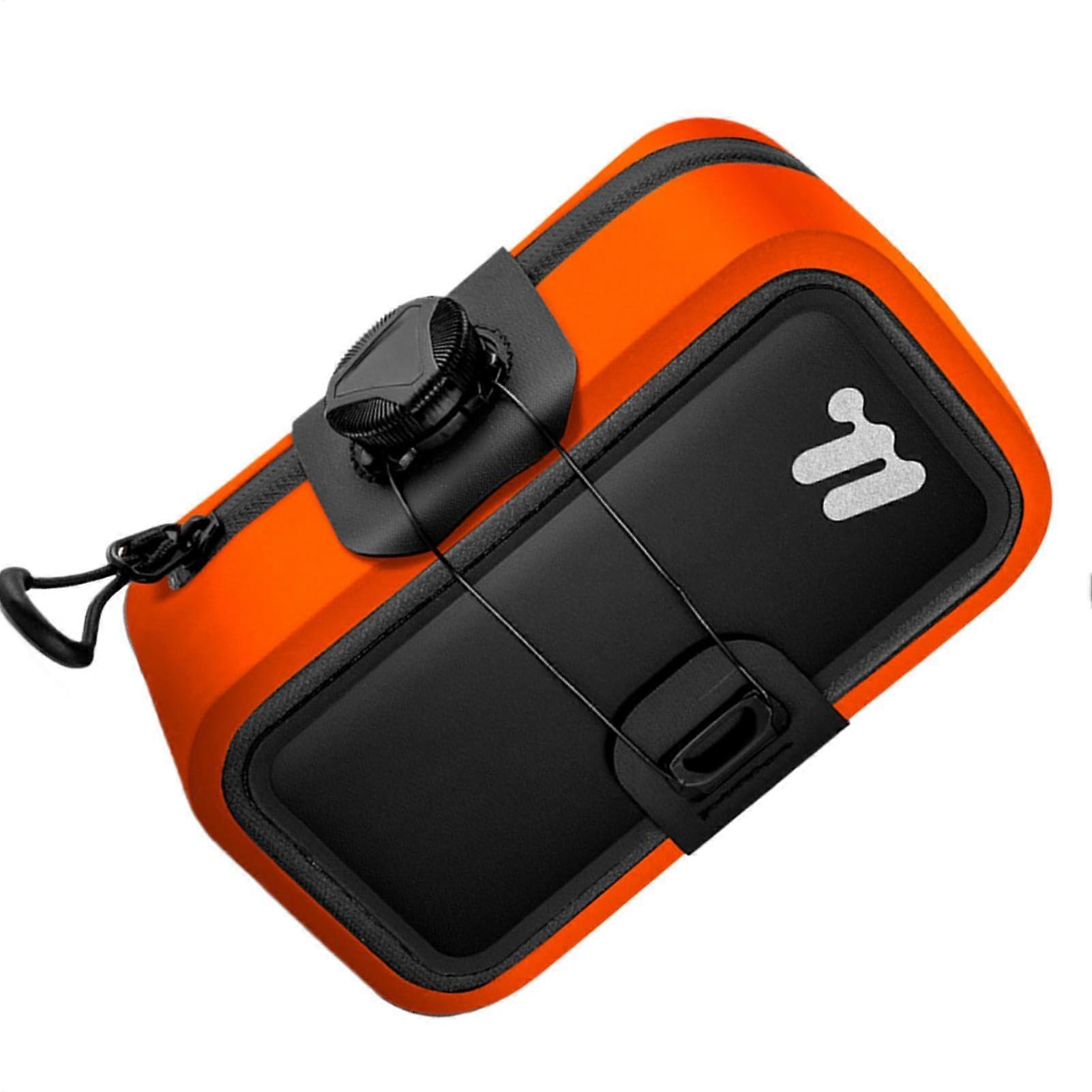Under saddle bag for bicycle, saddle pannier for seat, Light riding accessories Orange