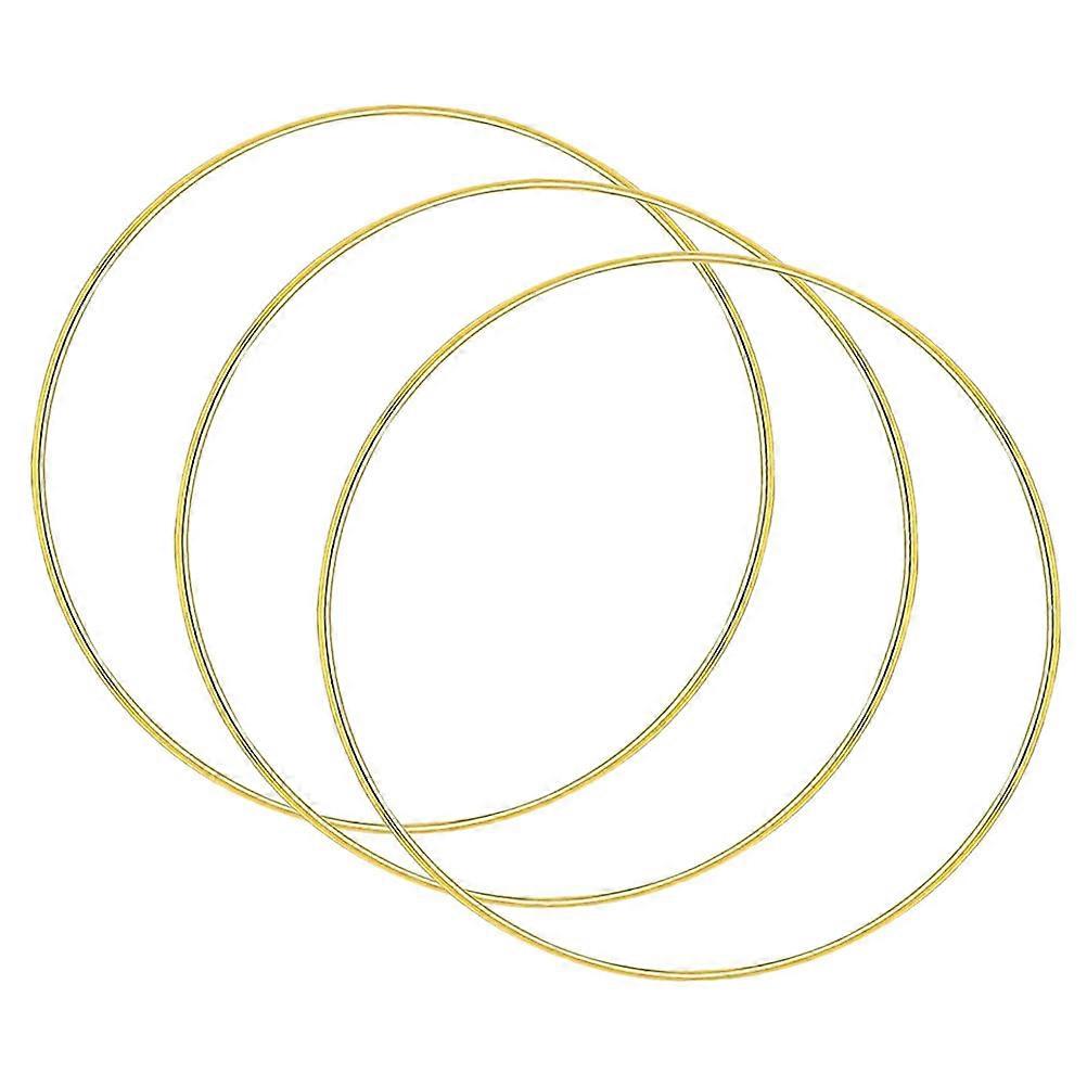 Wreath Macrame Rings Diy Wreath Ring Home Decoration Golden 30X30cm Diy Craft 3Pcs