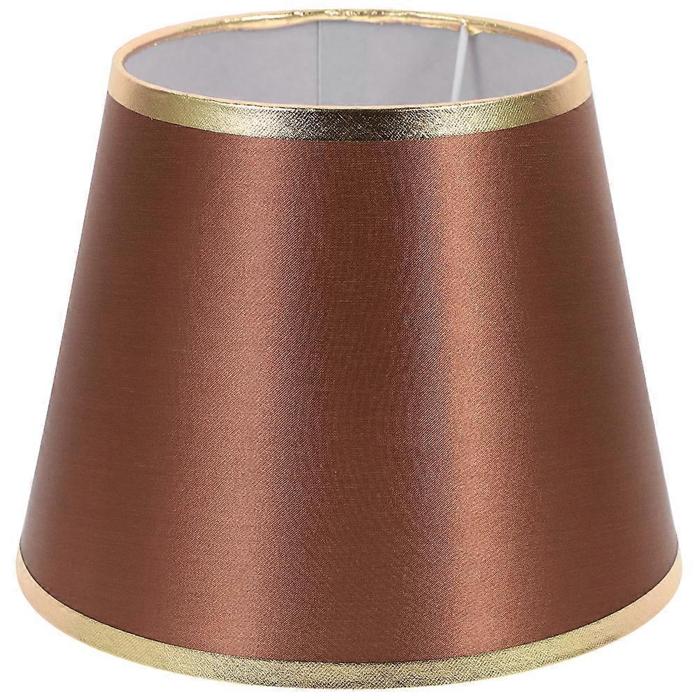 Small Table Lamp Shade E27 Base Coffee Color Round Shape Dust Protection For Hotel 1Set