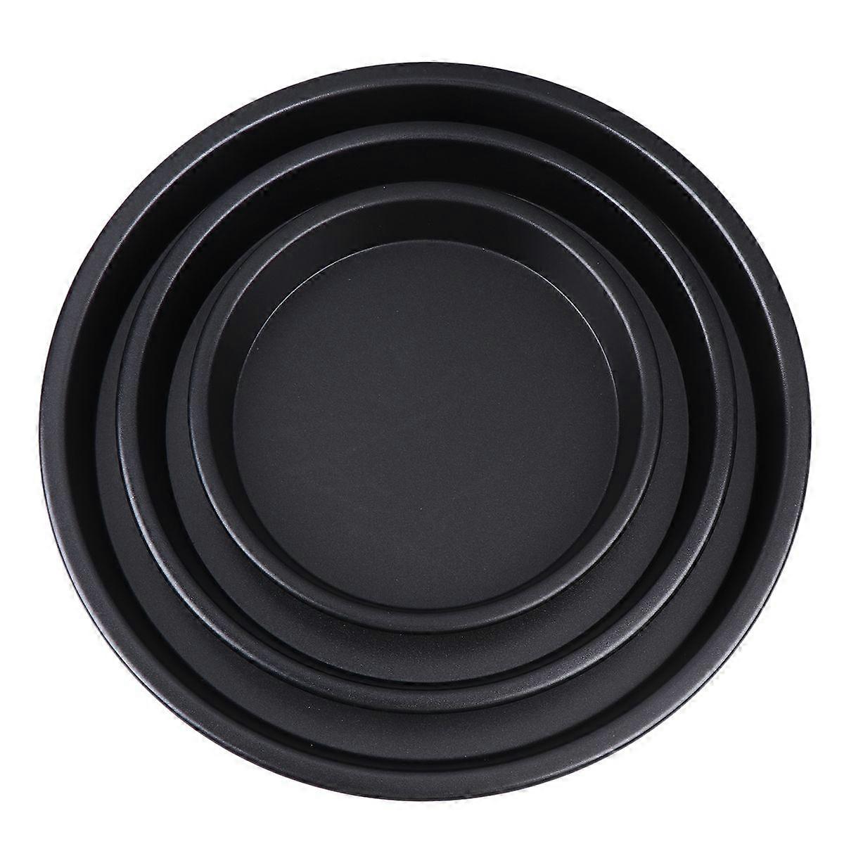 3pcs forno doméstico forno de micro-ondas antiaderente assadeira assadeira utensílios domésticos para casa (preto 6 polegadas + 8 polegadas + 10 polegadas)