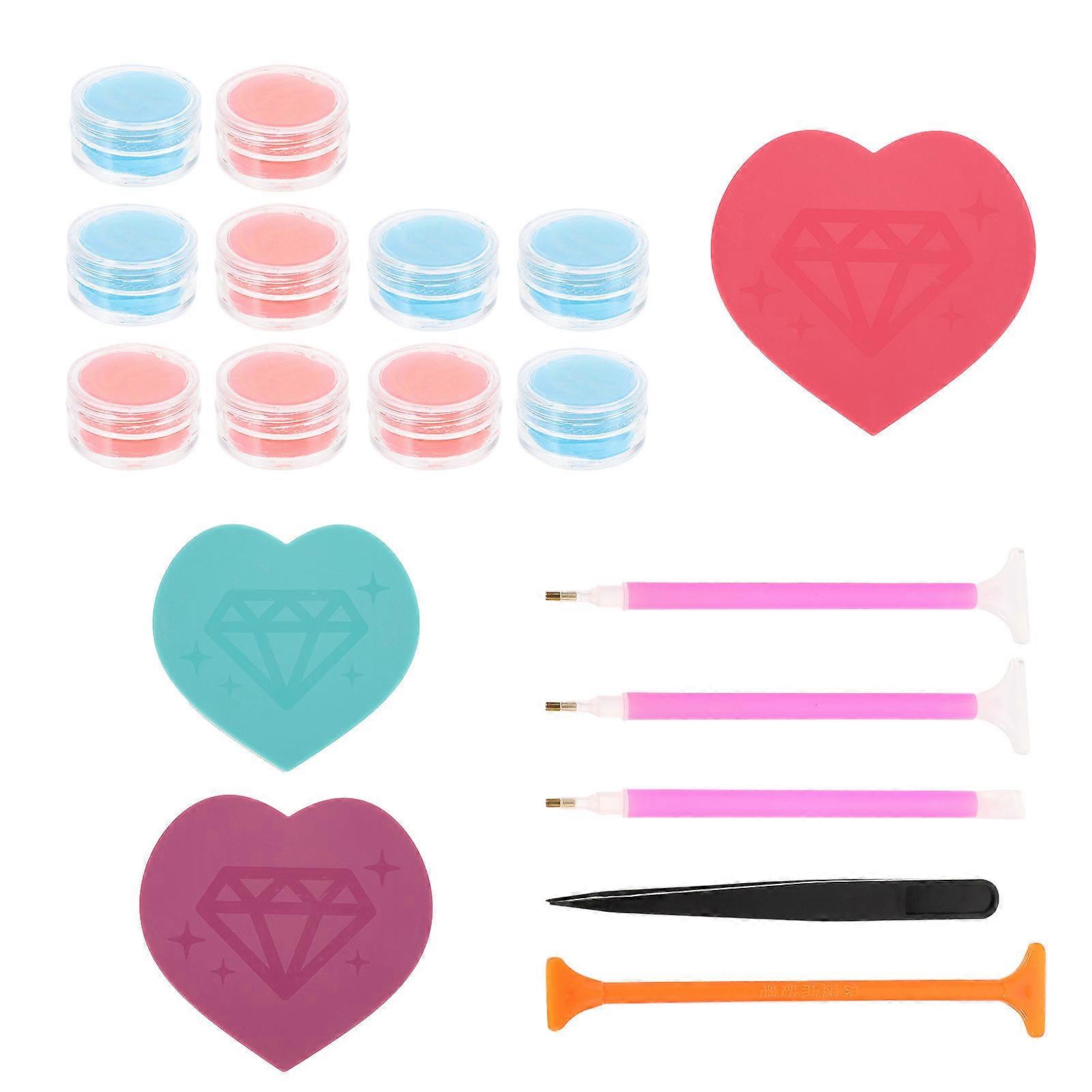 Bead Iron Craft Kit Heart Shape Boxes Diy Beads Painting Assorted Color 9X8.5cm Storage 1 Set