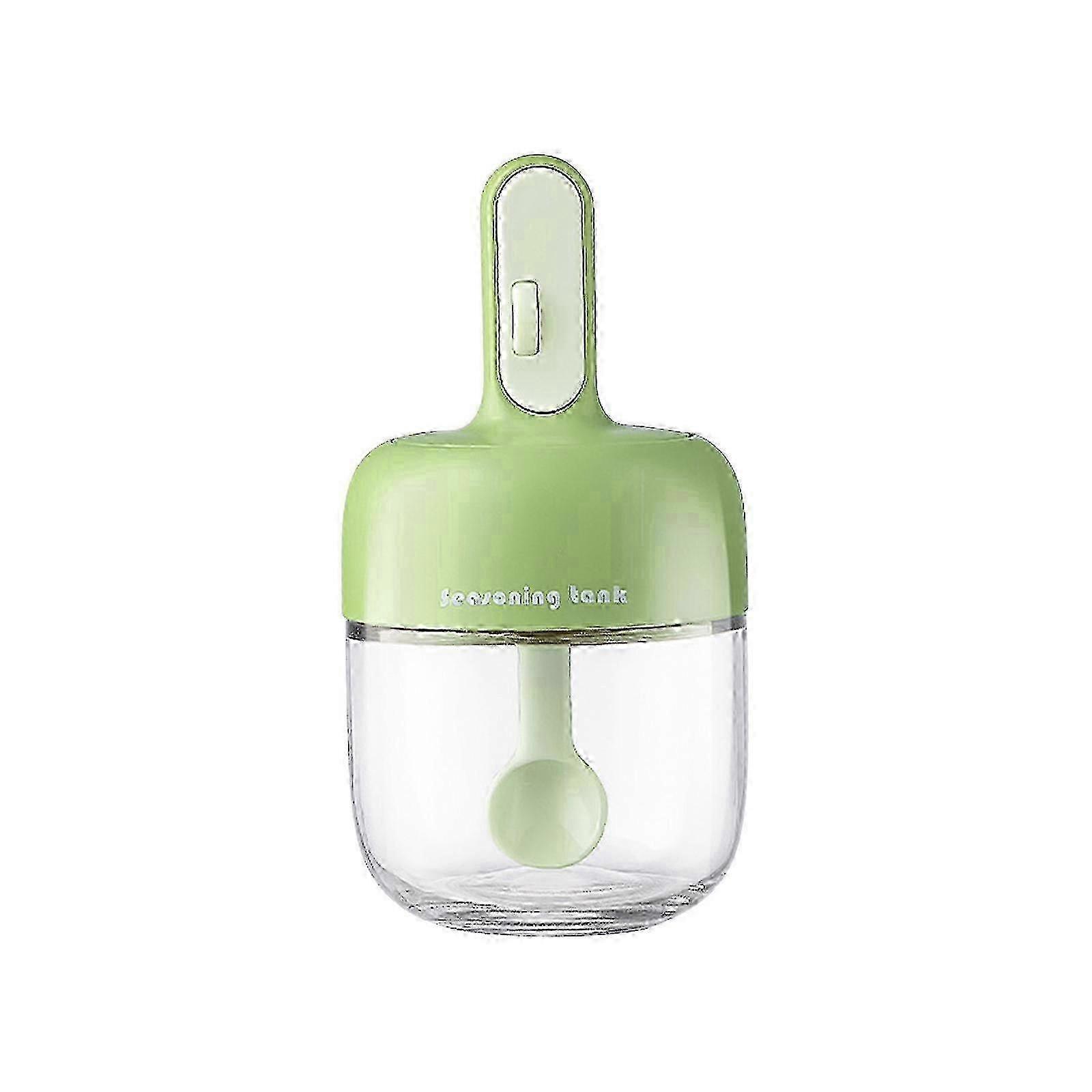 Sealed Glass Kitchen Condiment Jar with Spoon for Quantitative Use