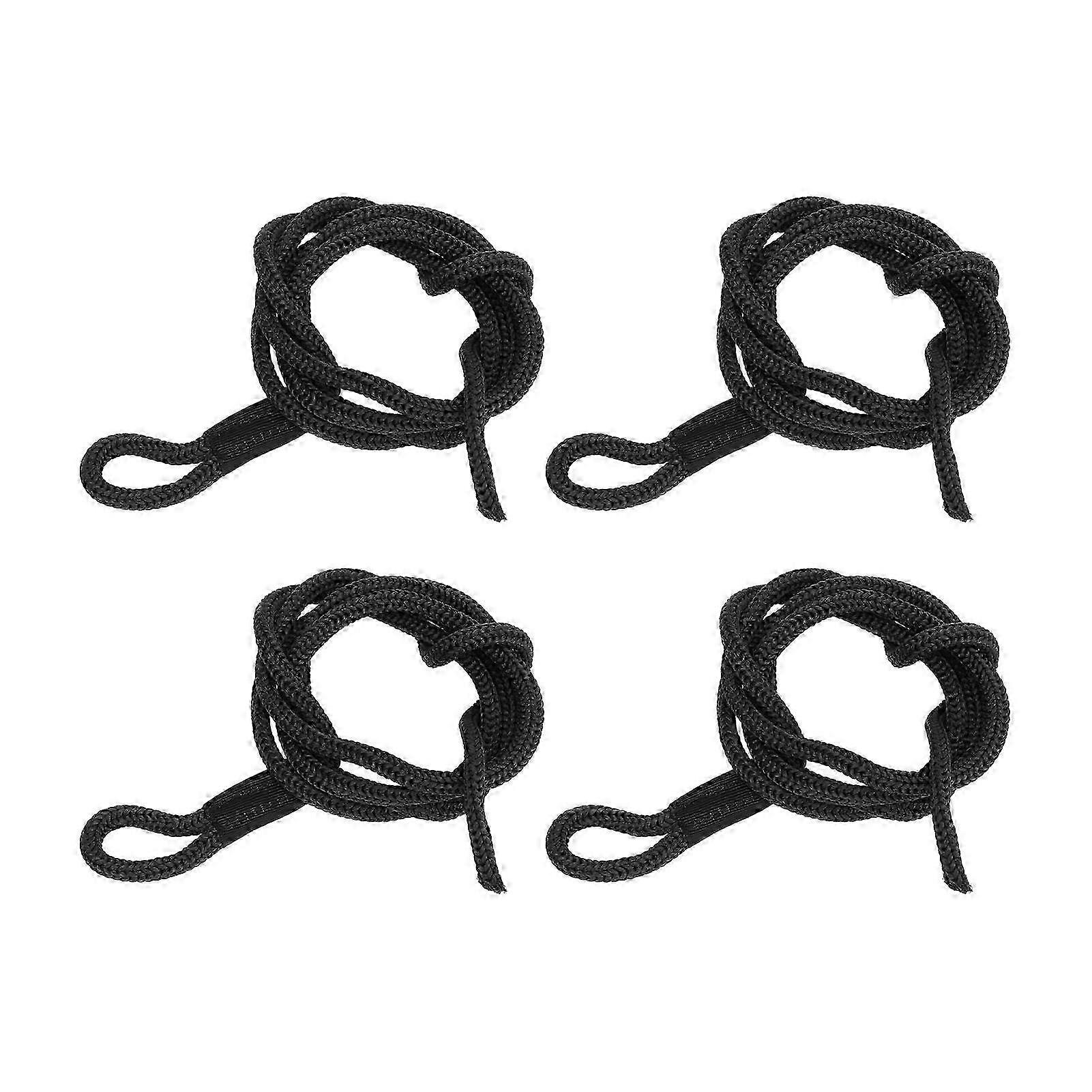 Set of 4 Durable 1.5m Long High Strength Polyester Dock Lines for Marine Use, Ideal for Various Boat Models, Black Color