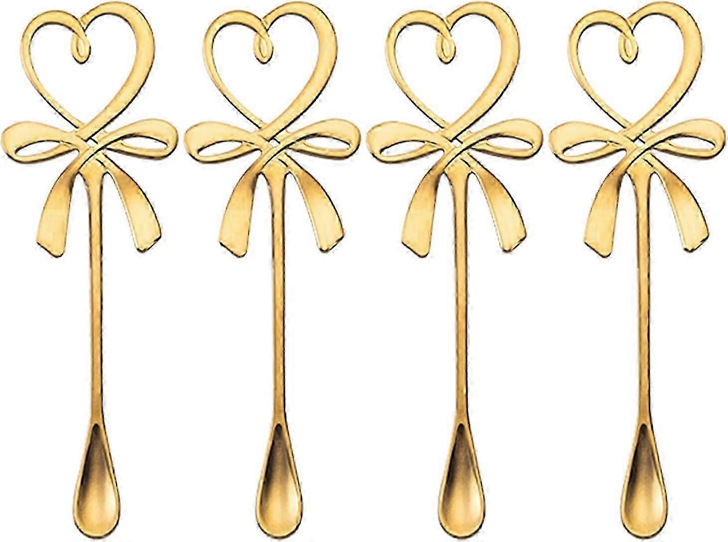 Charming Heart-Shaped Mini Teaspoons Set of 4