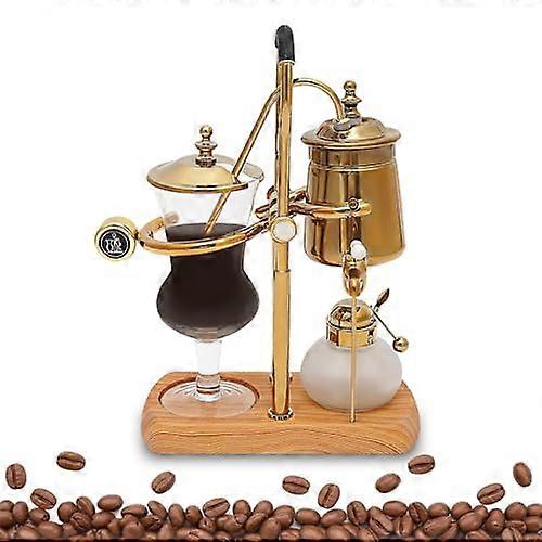 VintageSiphonCoffeeMachine with vacuumbrewingsystem, doublegrooved pivotpoint and Thandle for home and office