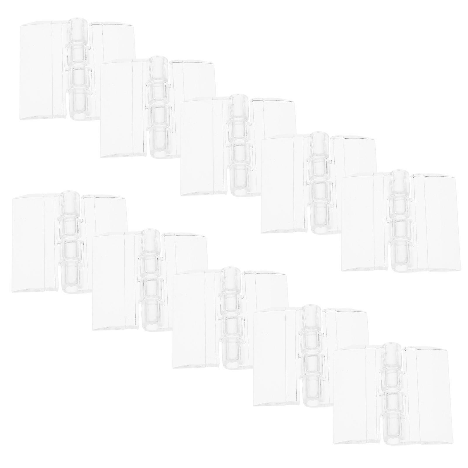 Cabinet Hardware Hinges Clear Acrylic Hinge for Crafts Sturdy Lightweight 10Pcs