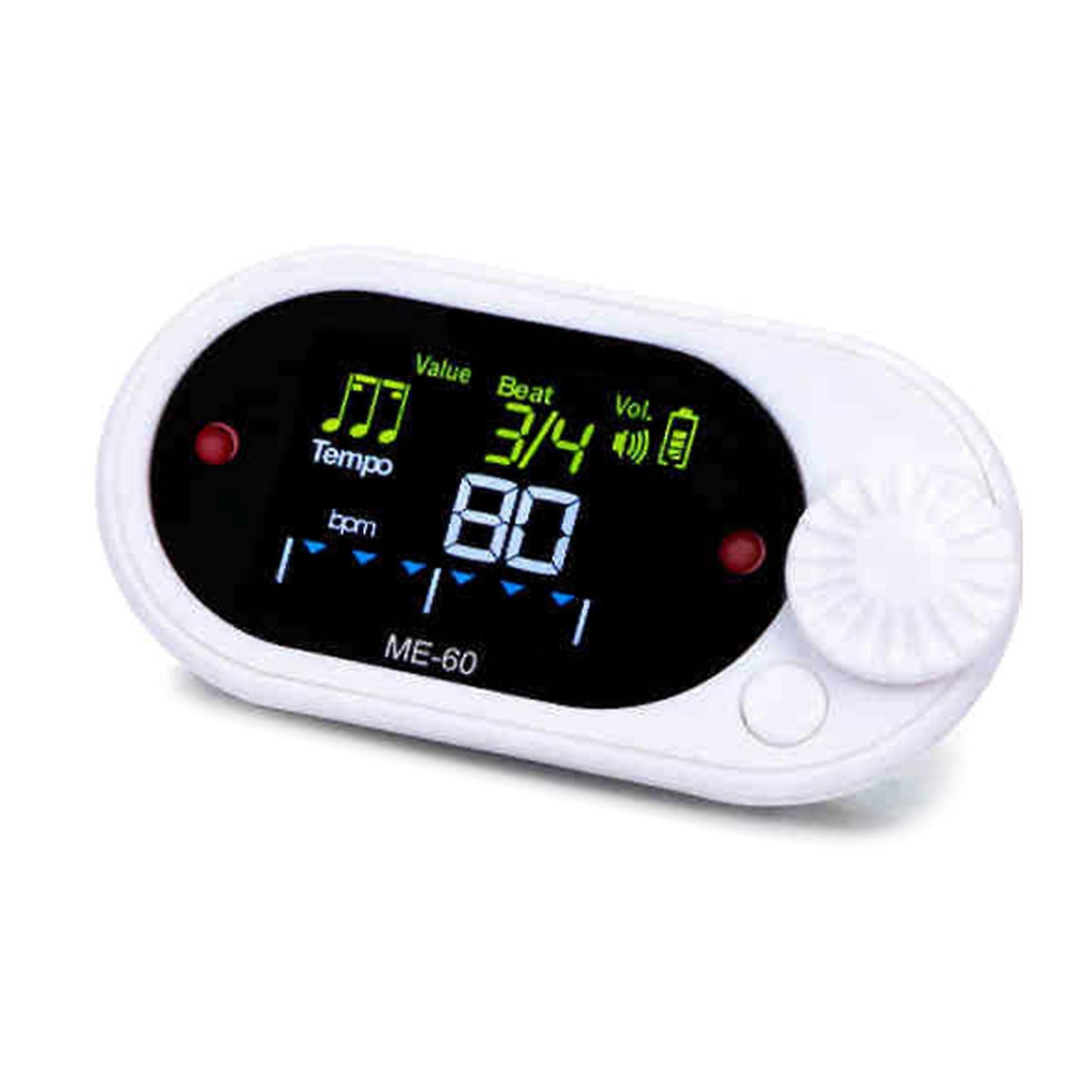 Multifuntional Metronome Comfortable Metronome Vibrating Quiet Metronome with Back Clip for Runners and Musicians White