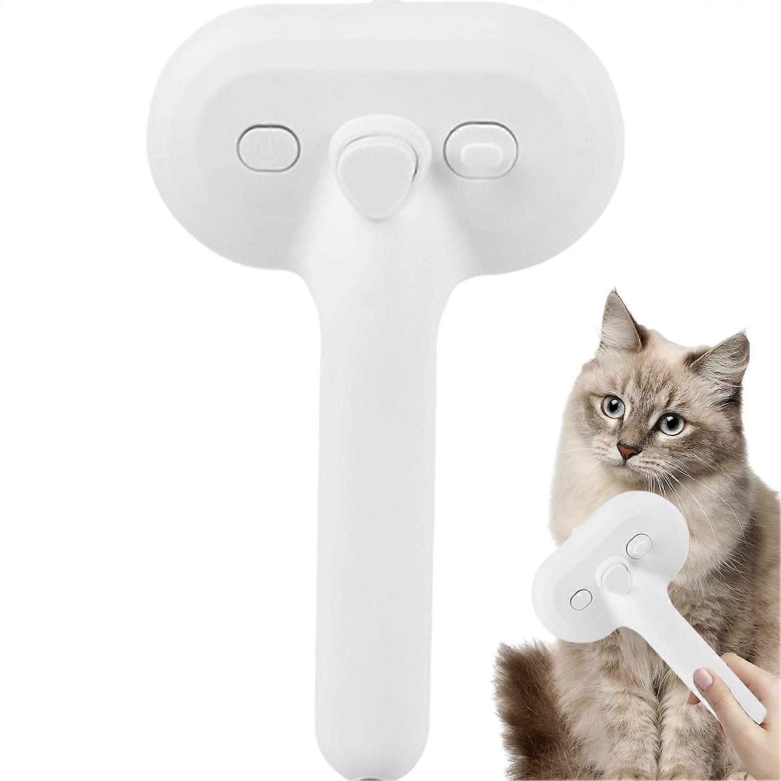 Pet Hair Grooming Brush, Spray Detangling Comb for Cats, Comfortable and Effective, PP, Silicone, Multiple Functions, White