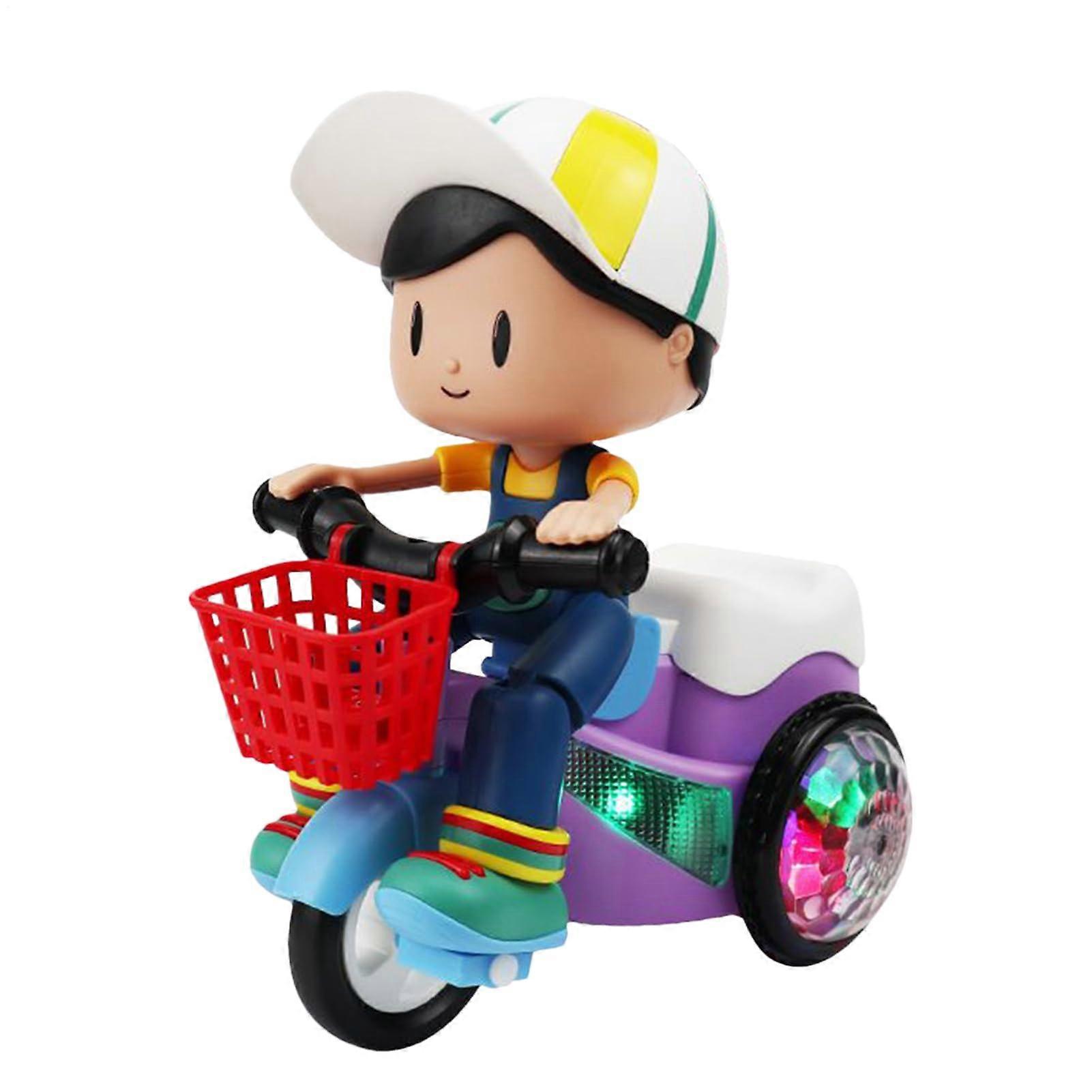 Stunt Spin Dance Tricycle  Riding Simulation Toy  360 Degree Rotating Cool Lights Dynamic Music for Kids