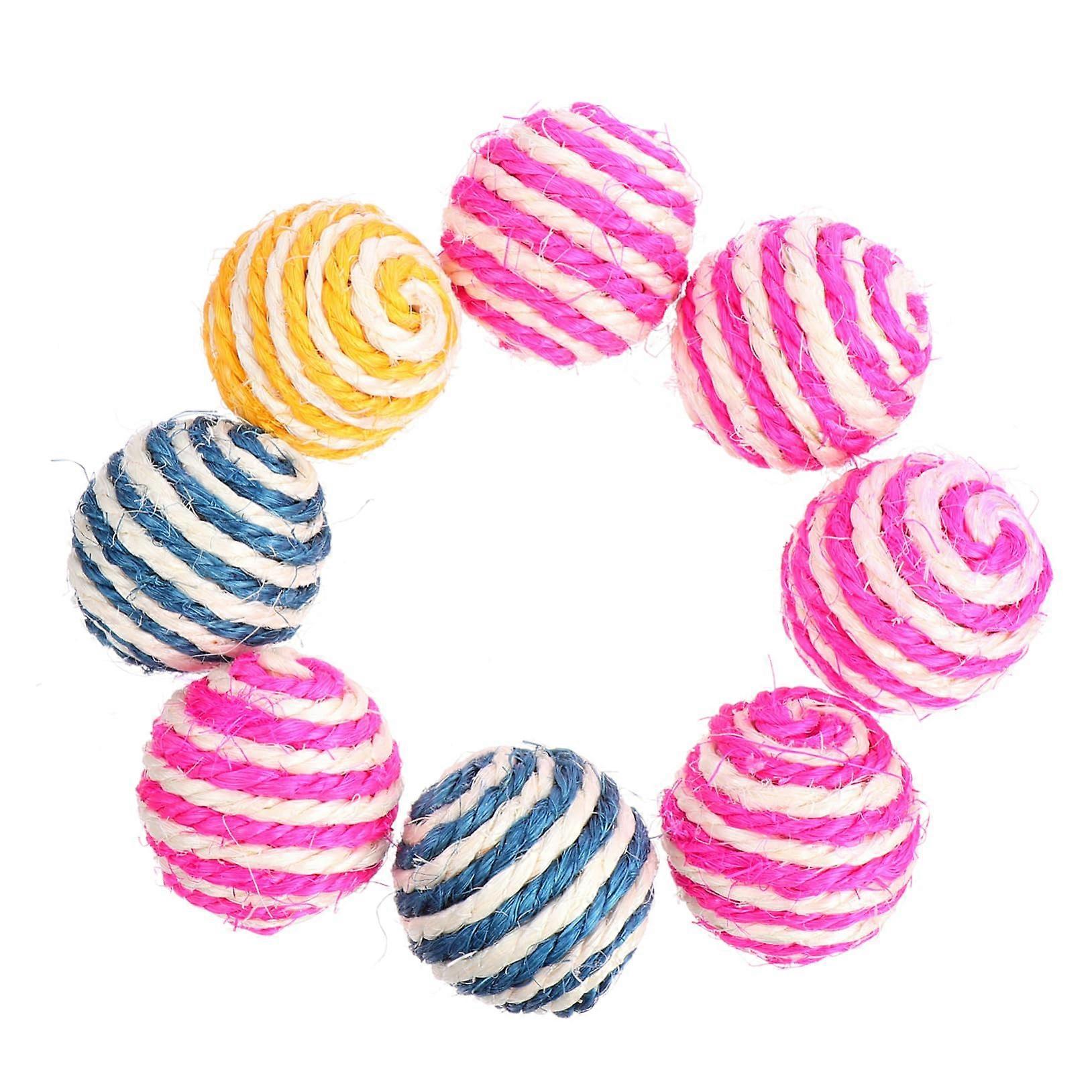 Interactive Cat Toy Balls - 8-Pack Assorted Color Chew Balls for Pet Stress Relief and Playtime Fun