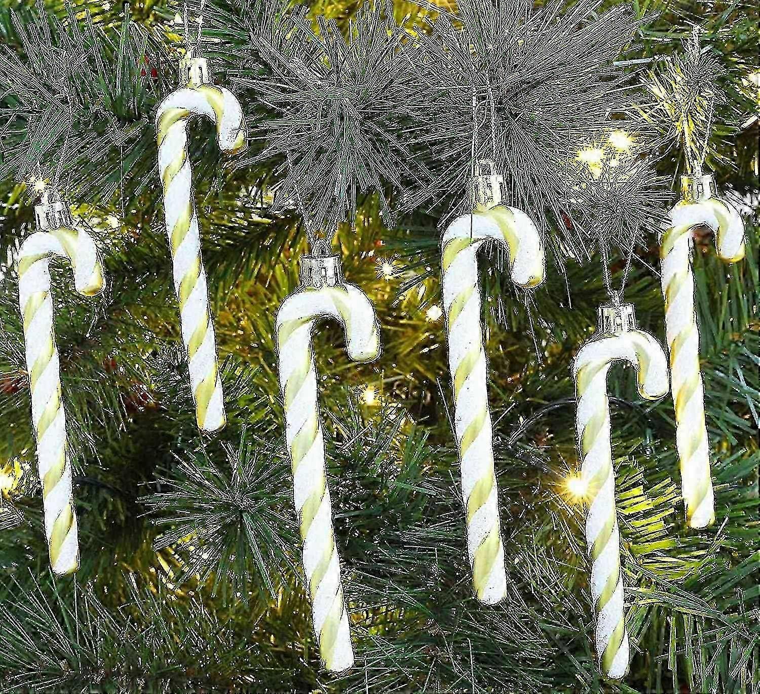 14cm Glitter Candy Cane Christmas Tree Decorations / Ornaments (gold)