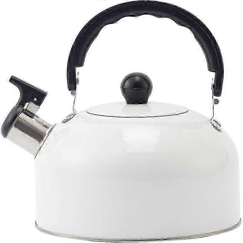 Classic British-Style 3L White Kettle with Foldable Handle for Compact Storage