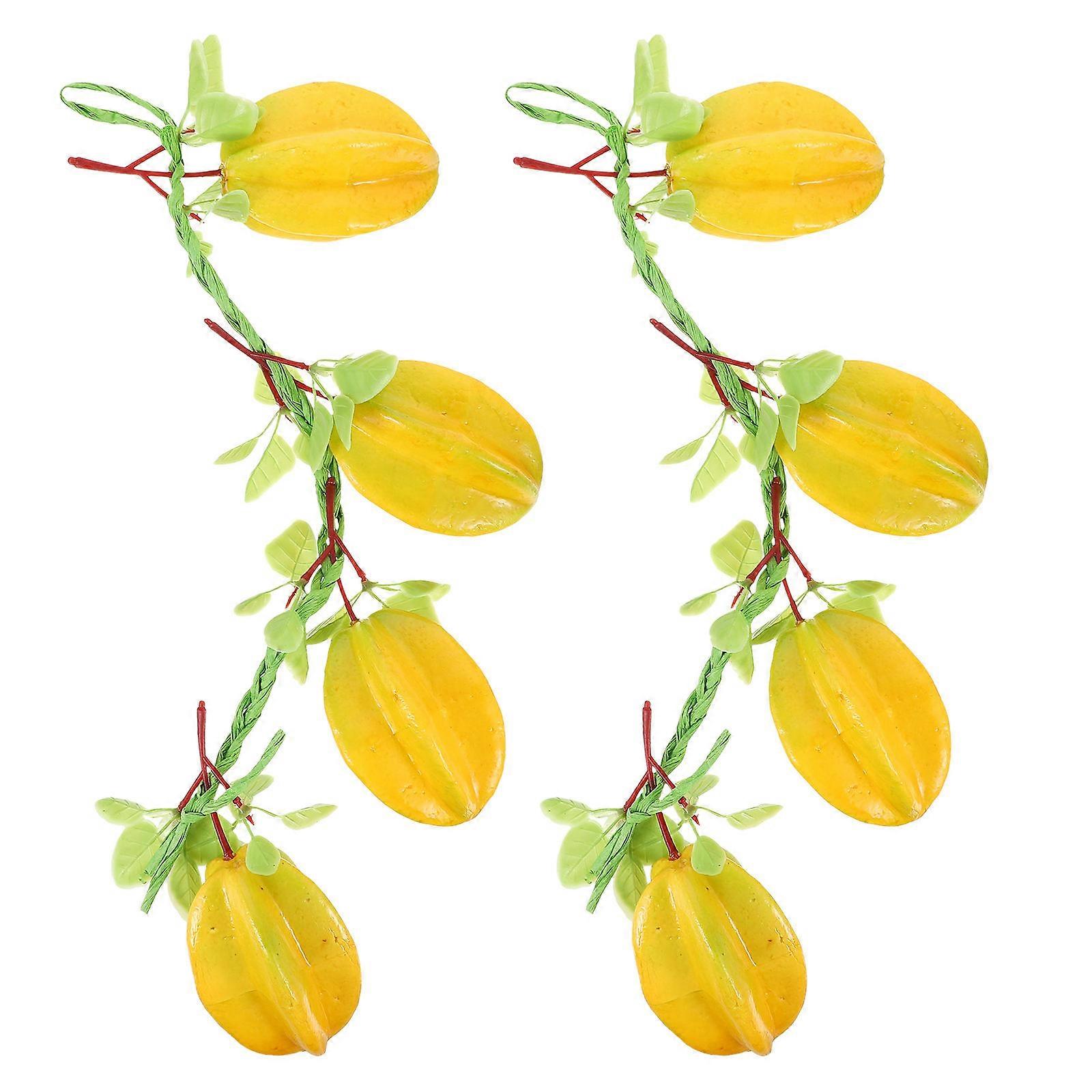 Yellow Simulated Fruit Decorations for Home PVC Material Sturdy and 2 Strings