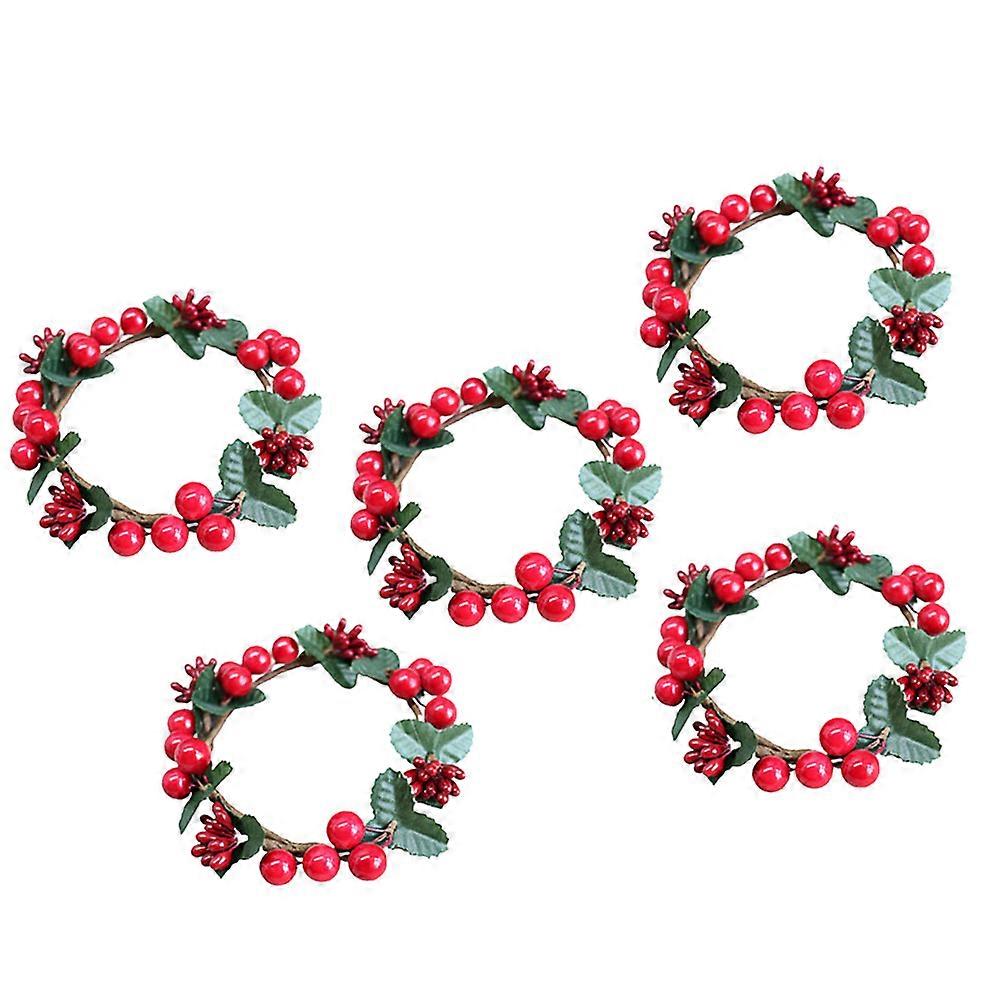 Red Berries For Wreath Decorating Christmas Parties Decorative Item 5Pcs