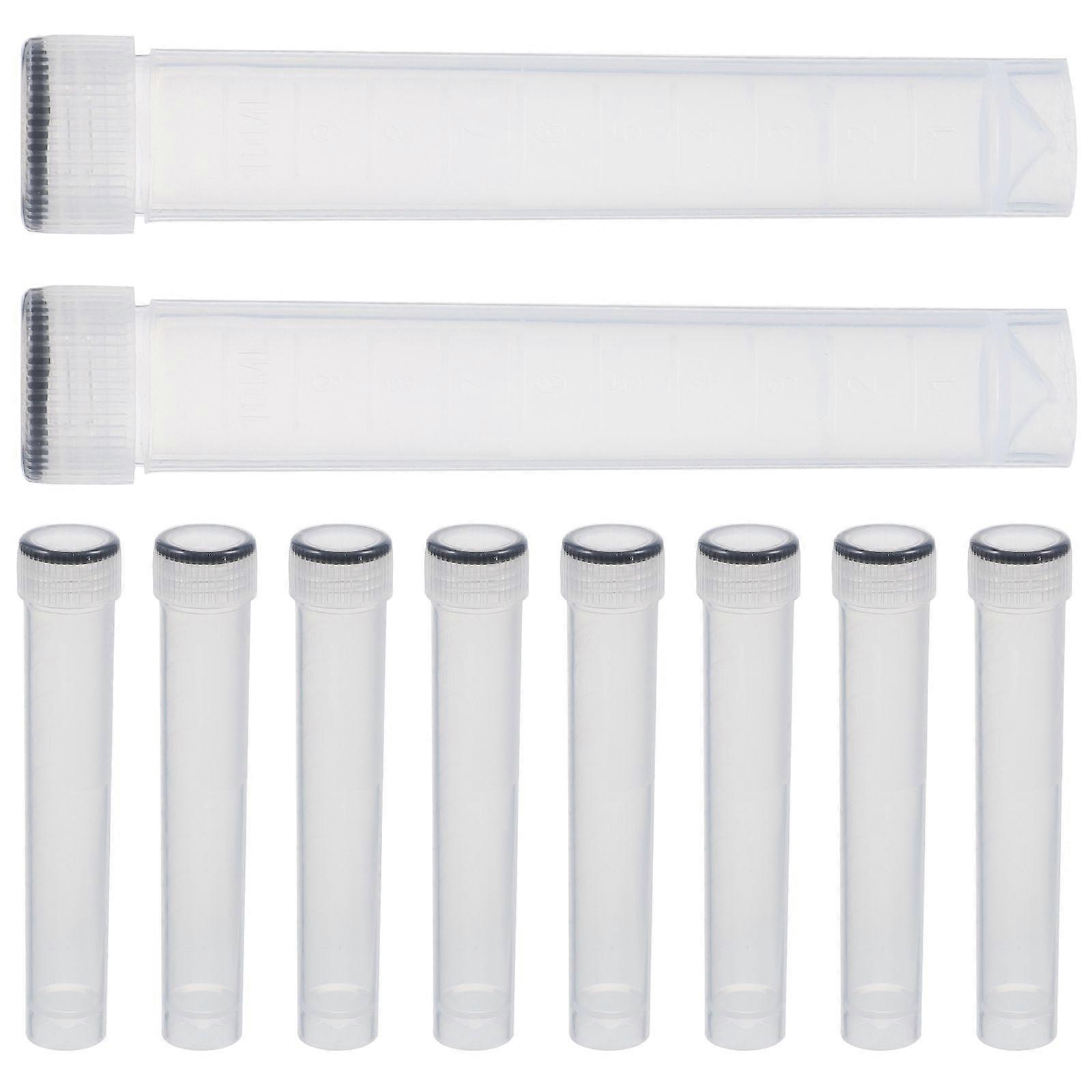 10Pcs 10ml White Freezing Tubes Plastic Vials Sample Tubes with Screw Lid