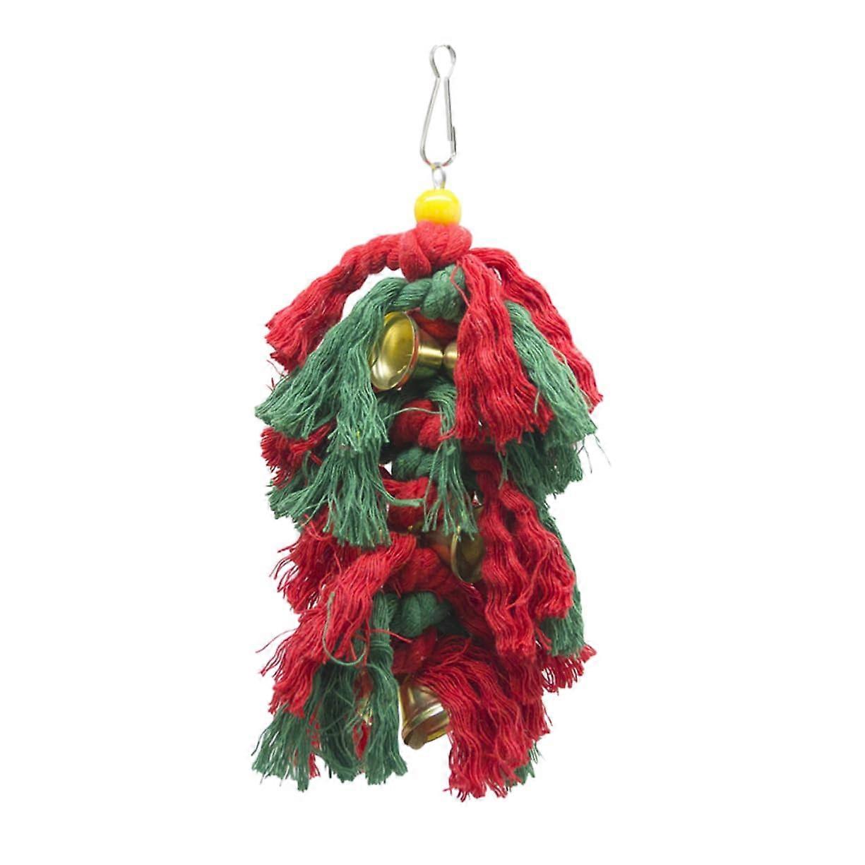 String Parrot Chew Toy for Cockatiels and Parakeets - Hanging Bite Rope with Bell, Durable Material, Interactive Bird Toy