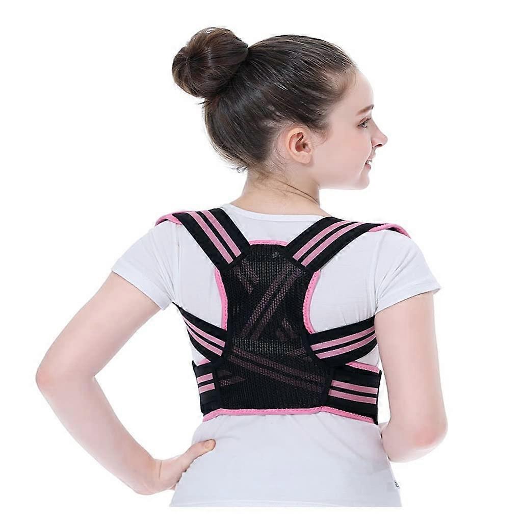 Adjustable Support Straps for Students Medium Pink Lower Upper Back Support Posture Corrector