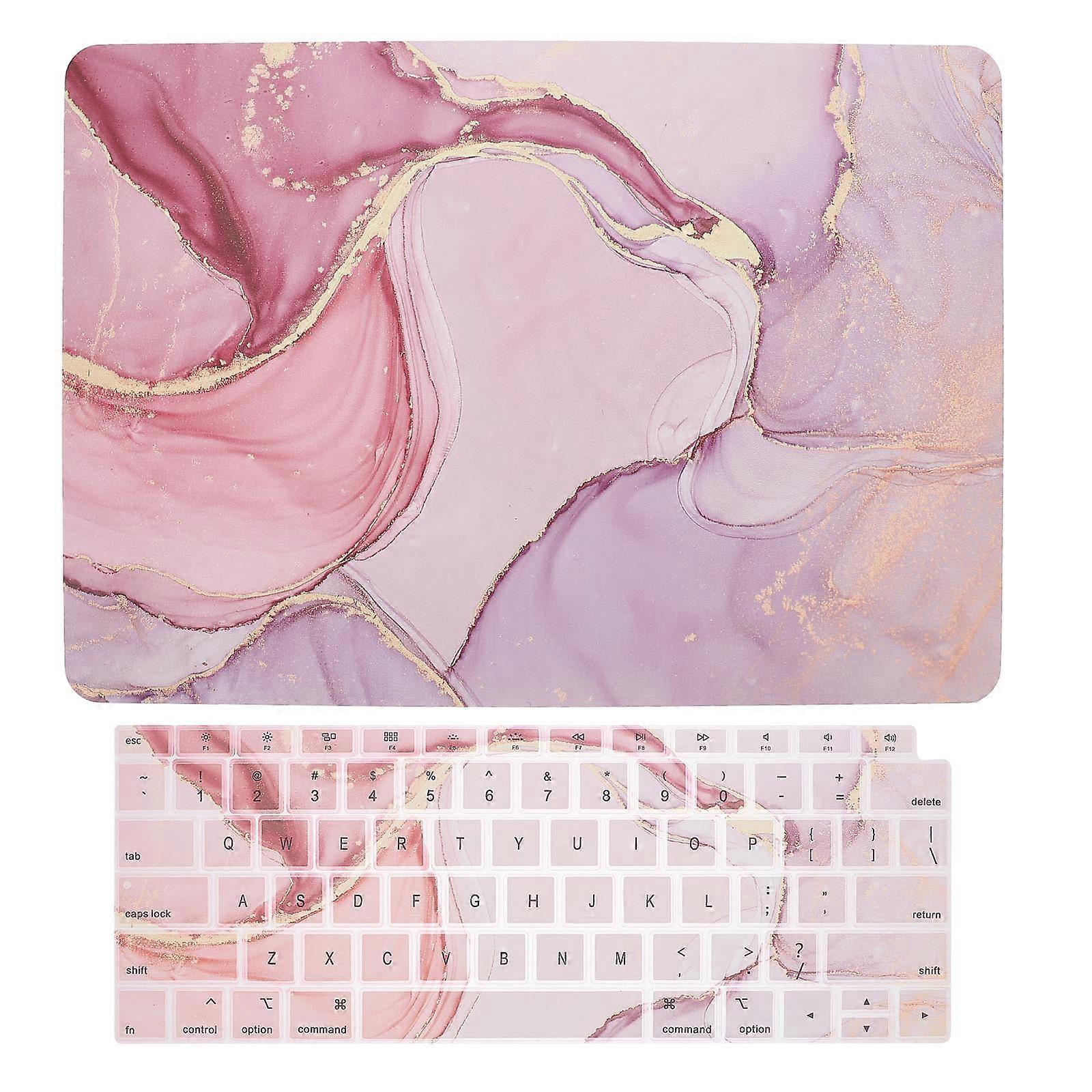 Marbling Pattern Laptop Case with Keyboard Cover Kit Plastic Protector for Protection 2Pcs