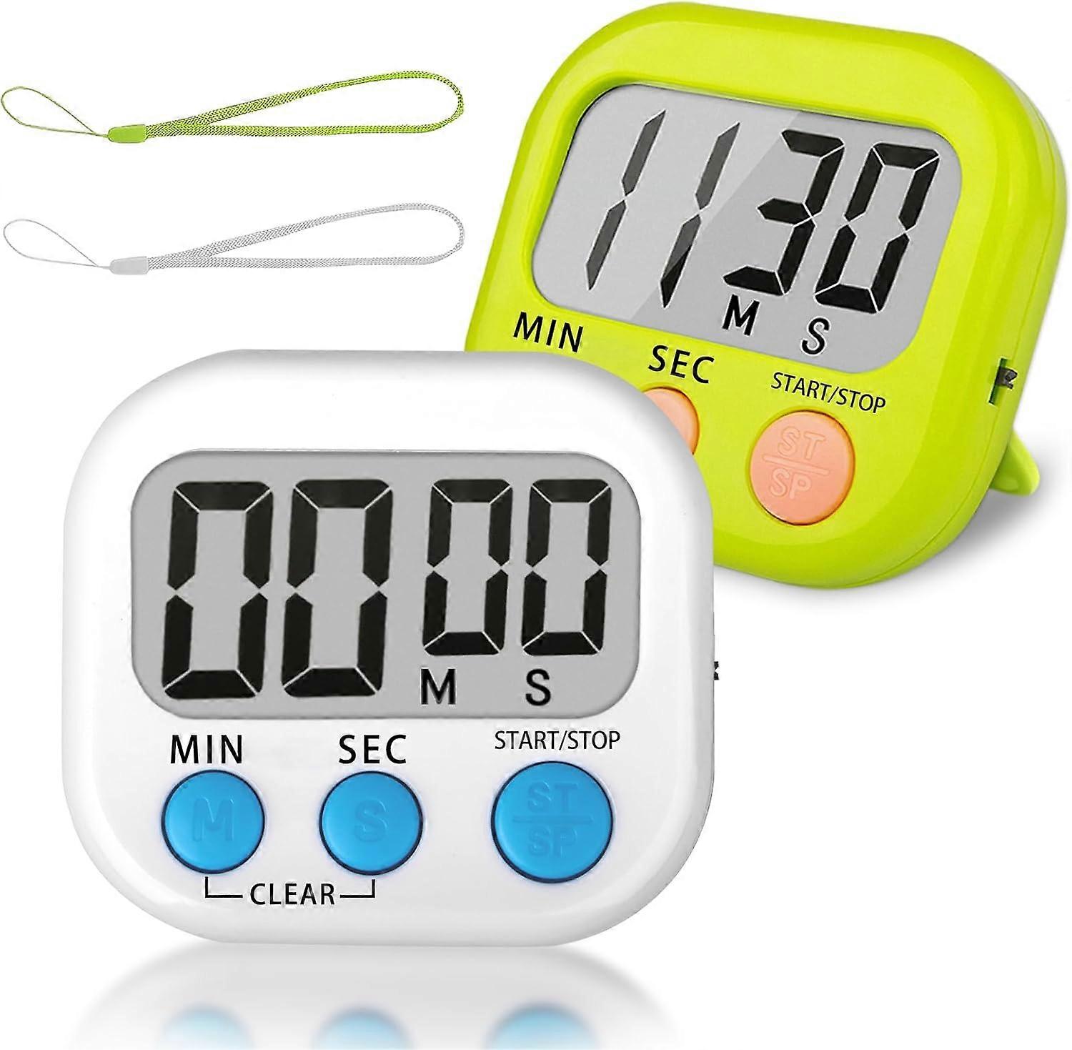Classroom Timer for Kids Teachers 2 Pack Digital Timers,White+Green