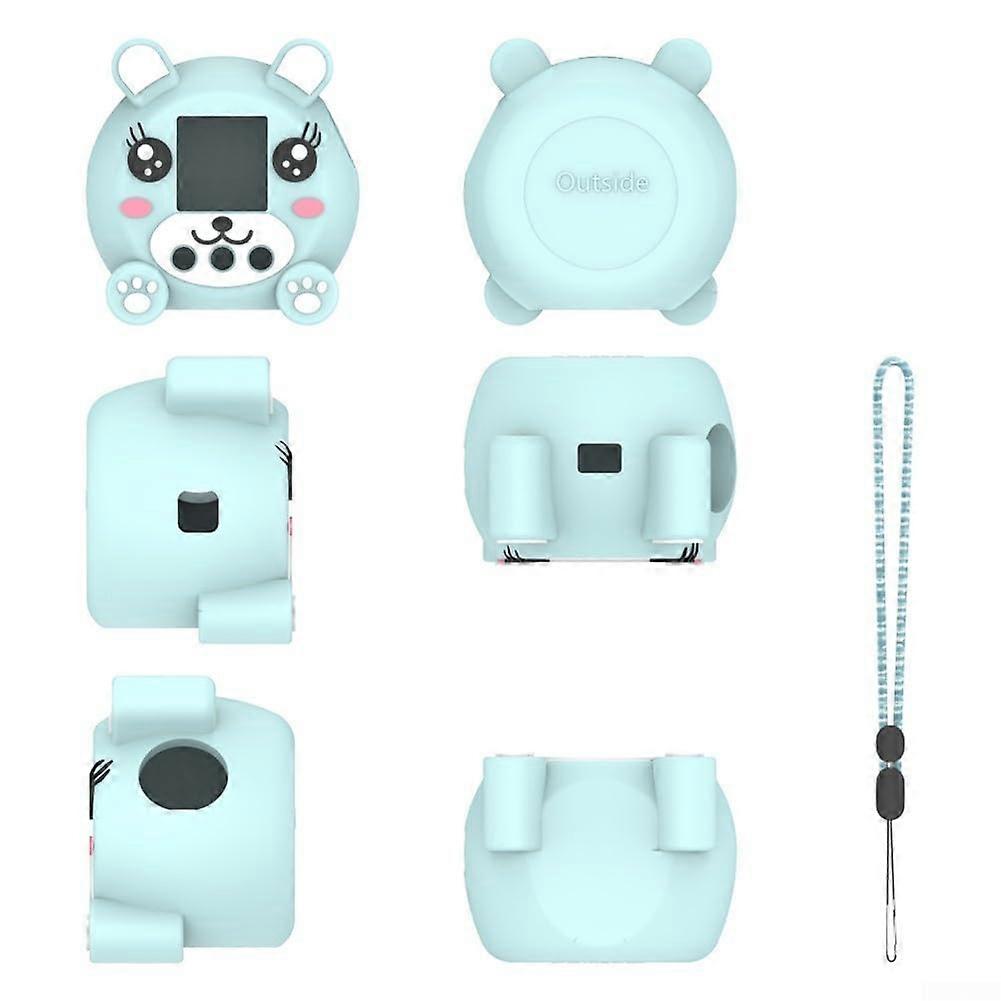 Interactive Digital Toy Silicone Case, Durable Pink and Blue Cover for Virtual Pet, 8.3 x 7.9 x 5.8 cm, Easy Clean Design