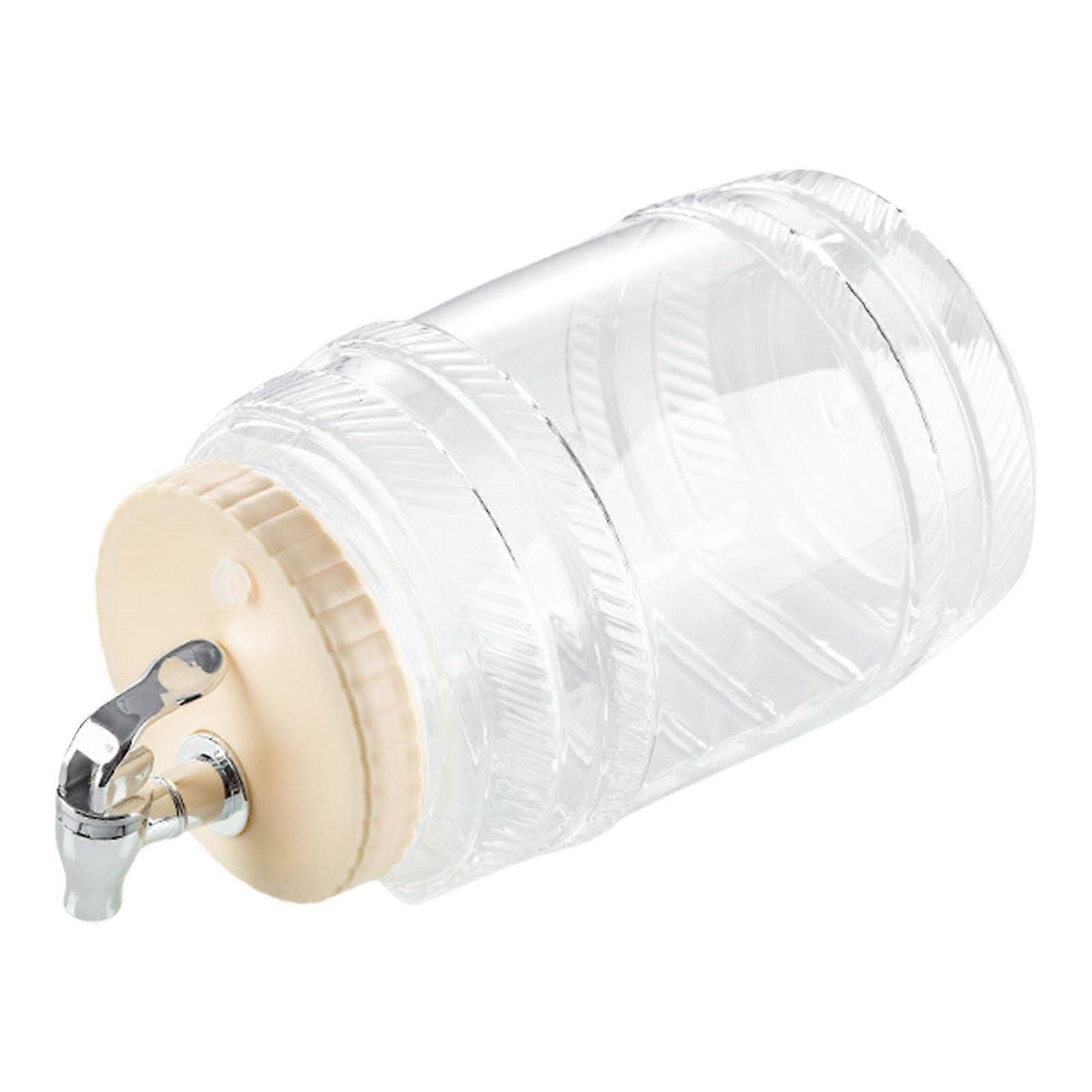 Dispenser with tap, leakproof, transparent, water jug, large capacity, beverage container for refrigerator, white milk