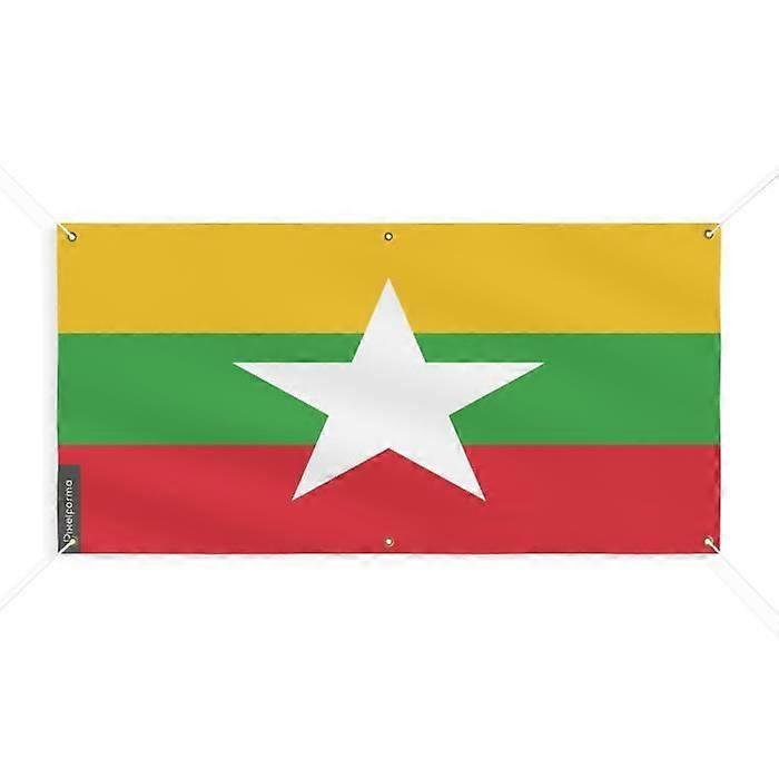 Burma Flag Banner 6 Grommets 140x280cm Polyester