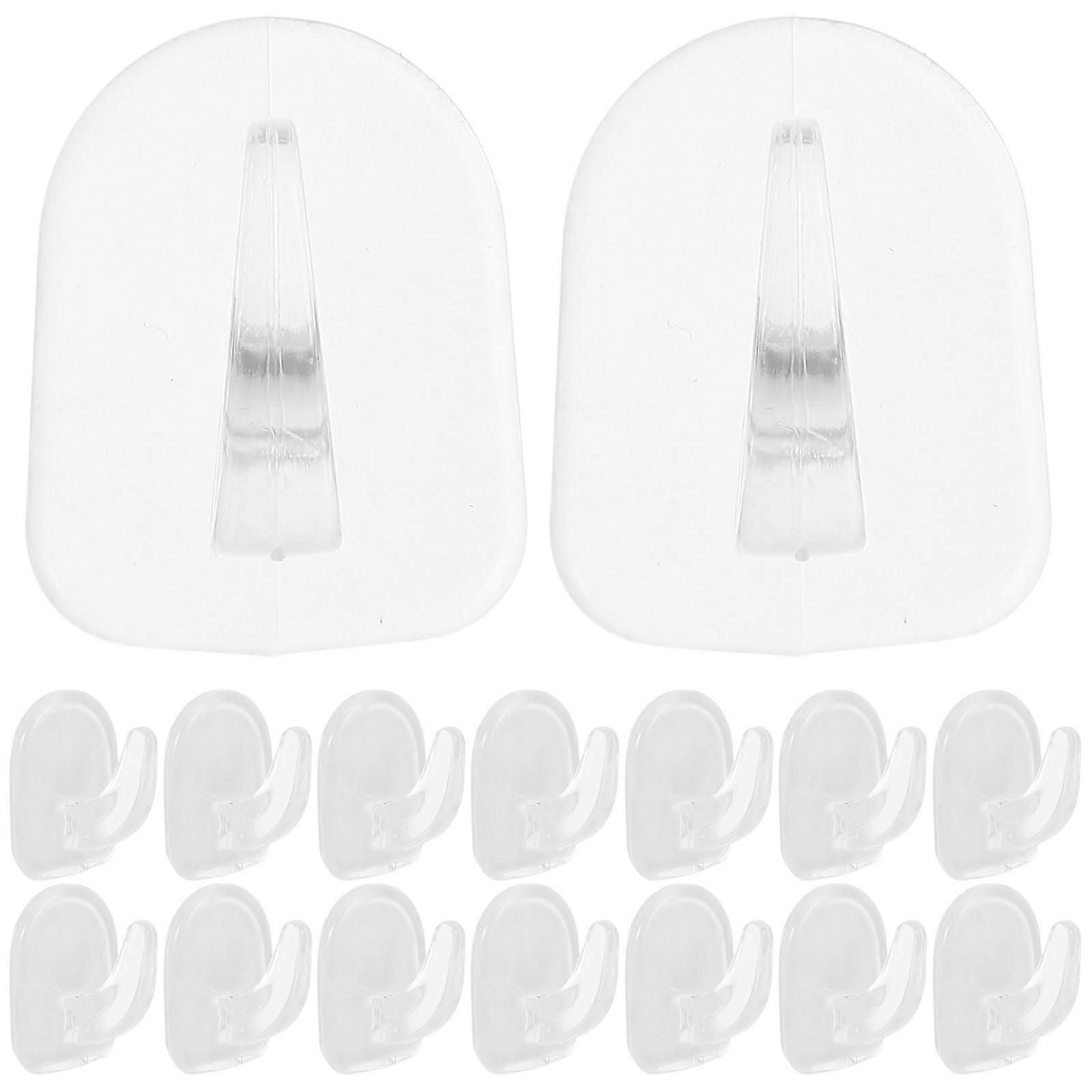 30pcs Clear Adhesive Wall Hooks Transparent Horn Hooks for Towels and More