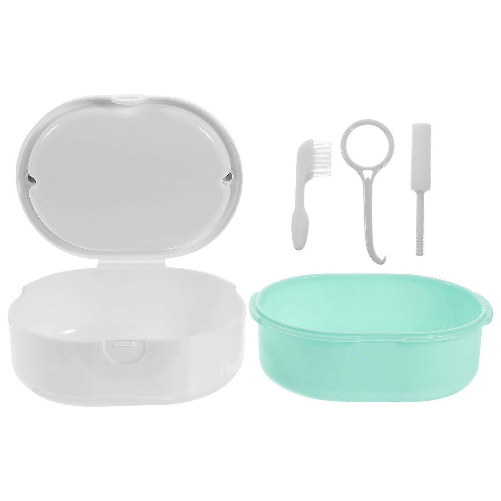 Retainer Storage Box Denture Bath Case Adults Keep Supplies 1Set