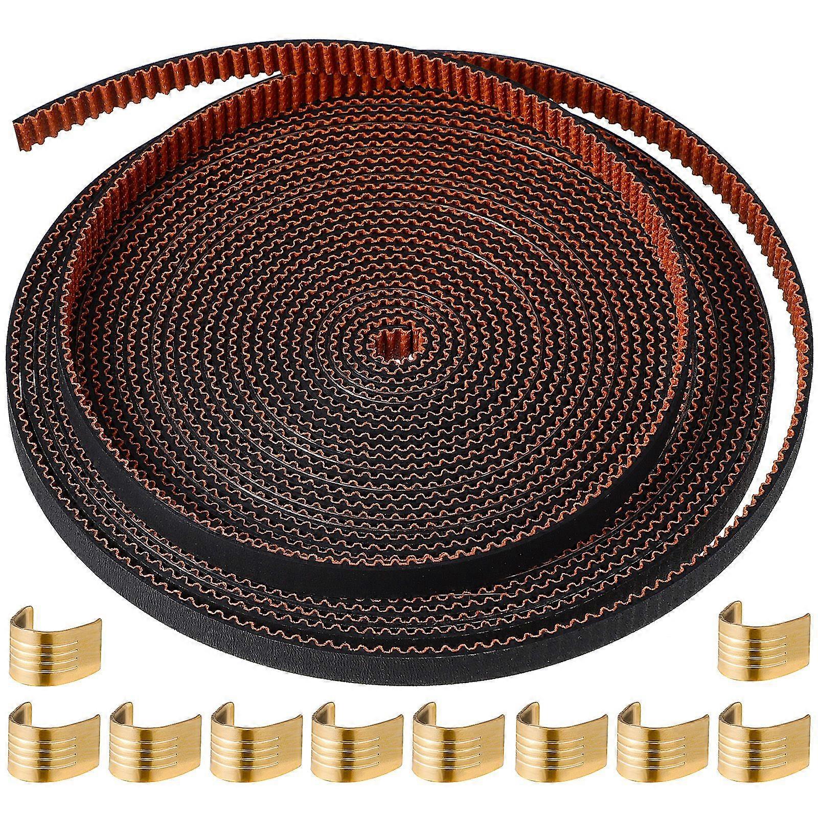 1 Set of 3D Printer Belt Copper Buckle Open Timing Rubber Belt 3D Printer Accessory