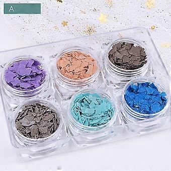 6grids Nail Art Stickers Glitter Irregular Shape Sequins Decoration DIY Manicure A Type