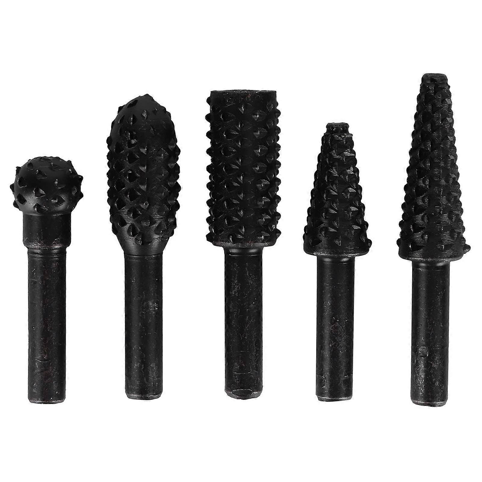 Wood Carving File Rasp Set of 5 Special Shaped Rotating Sanding Heads for Woodworking Projects