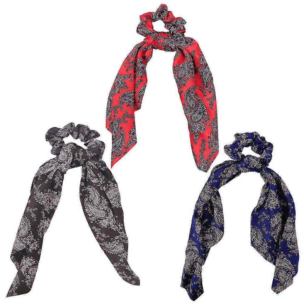 Here's a polished and professional product description based on your input:
**3pcs Retro Scrunchy Scarf Hair Ties for Women – Chic Chiffon Hair