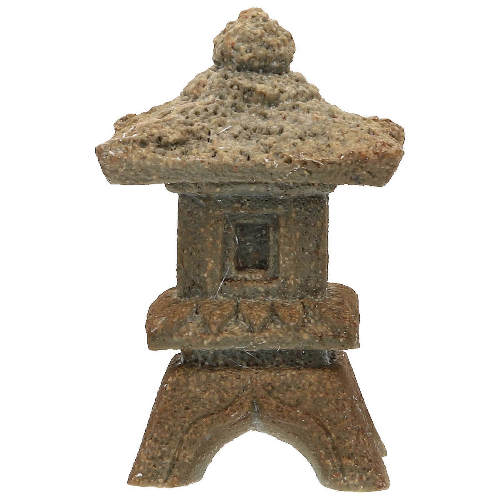 Stone Pavilion Statue for Decoration Multi Color Safe Creative Design Lightweight Easy to Move 7.8 Inches
