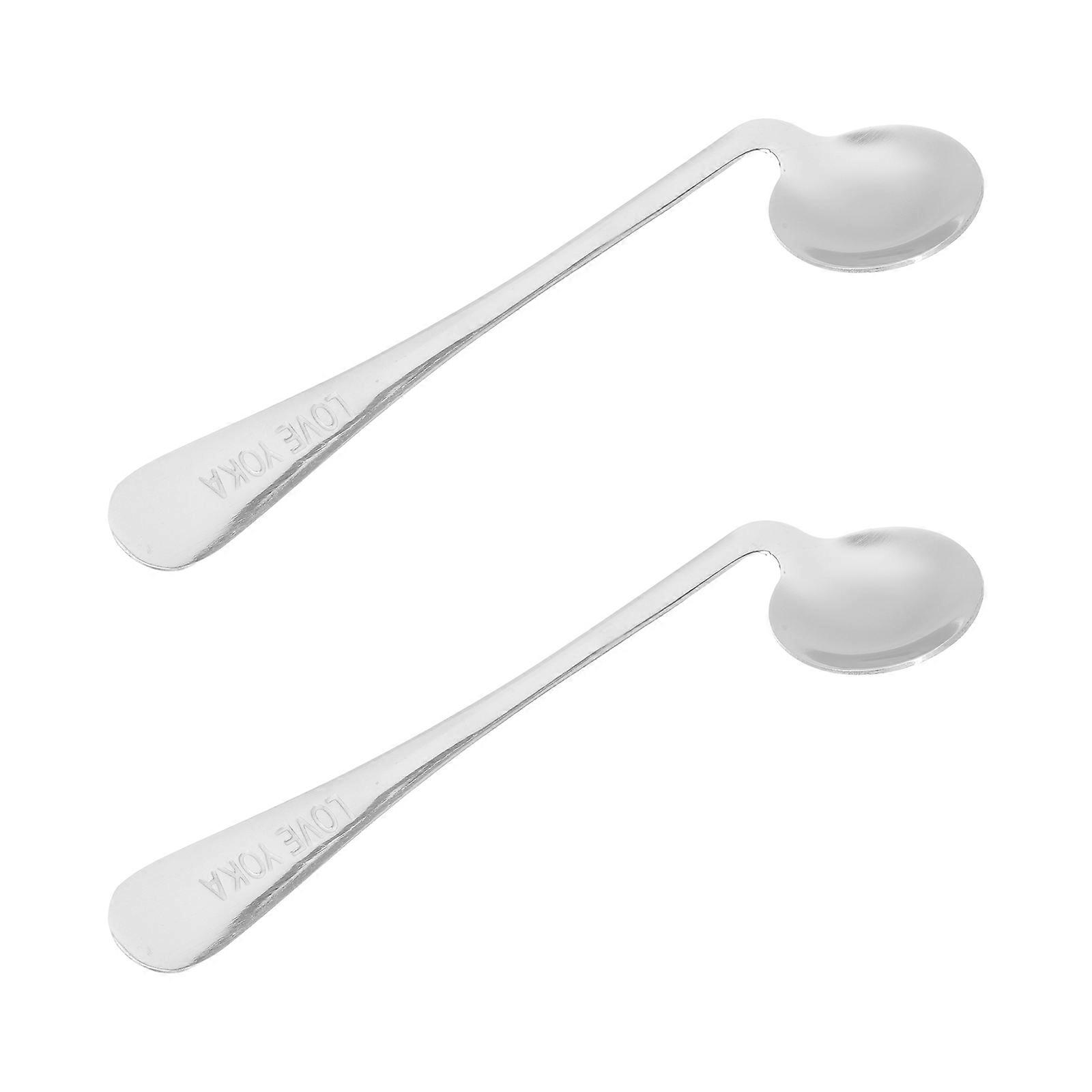 Convenient Elderly Tableware Adaptive Cutlery Durable 17x3.8cm Silver 2Set