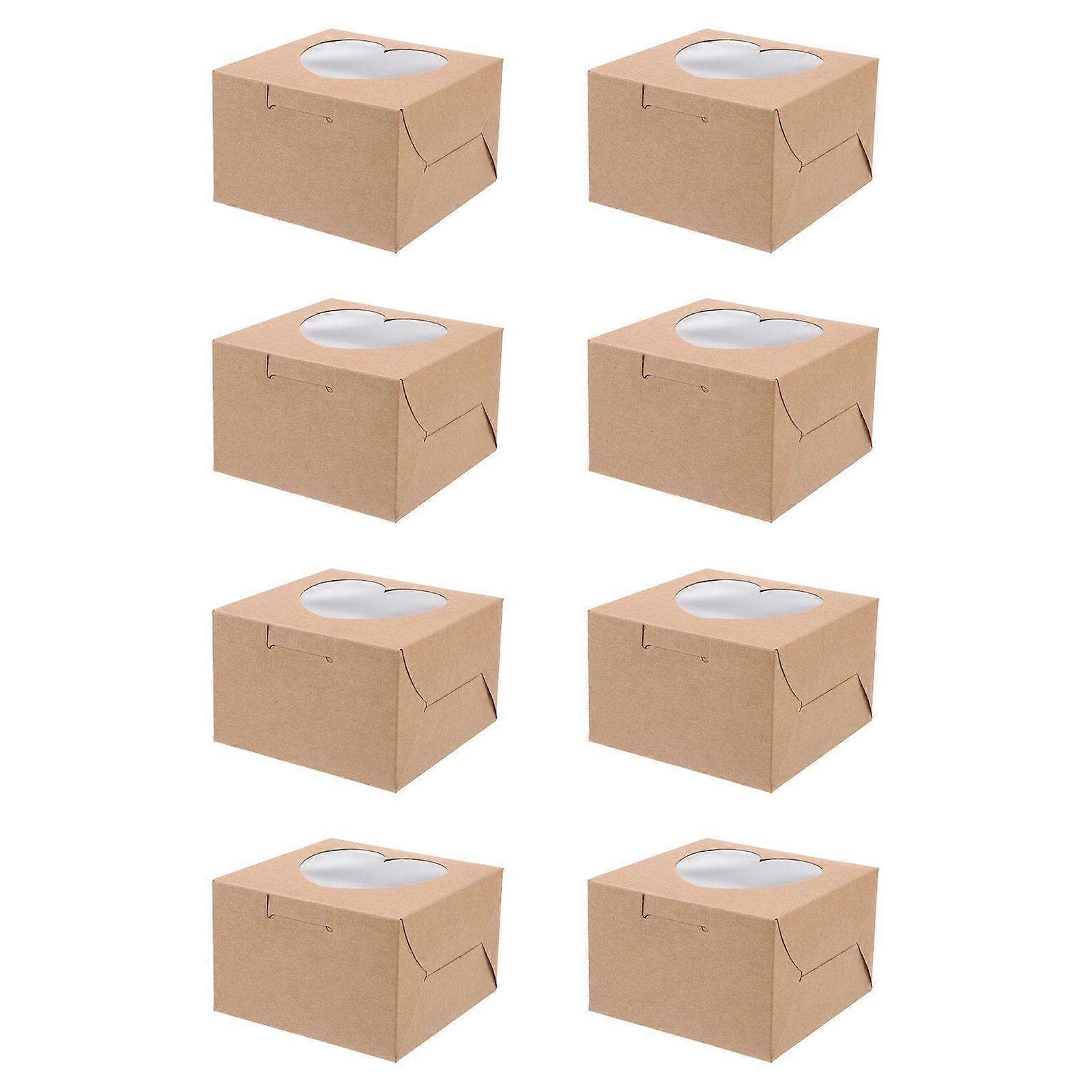 Creative Design Pastry Box Stackable Easy to Assemble Light Brown 10X10X6CM 20Set