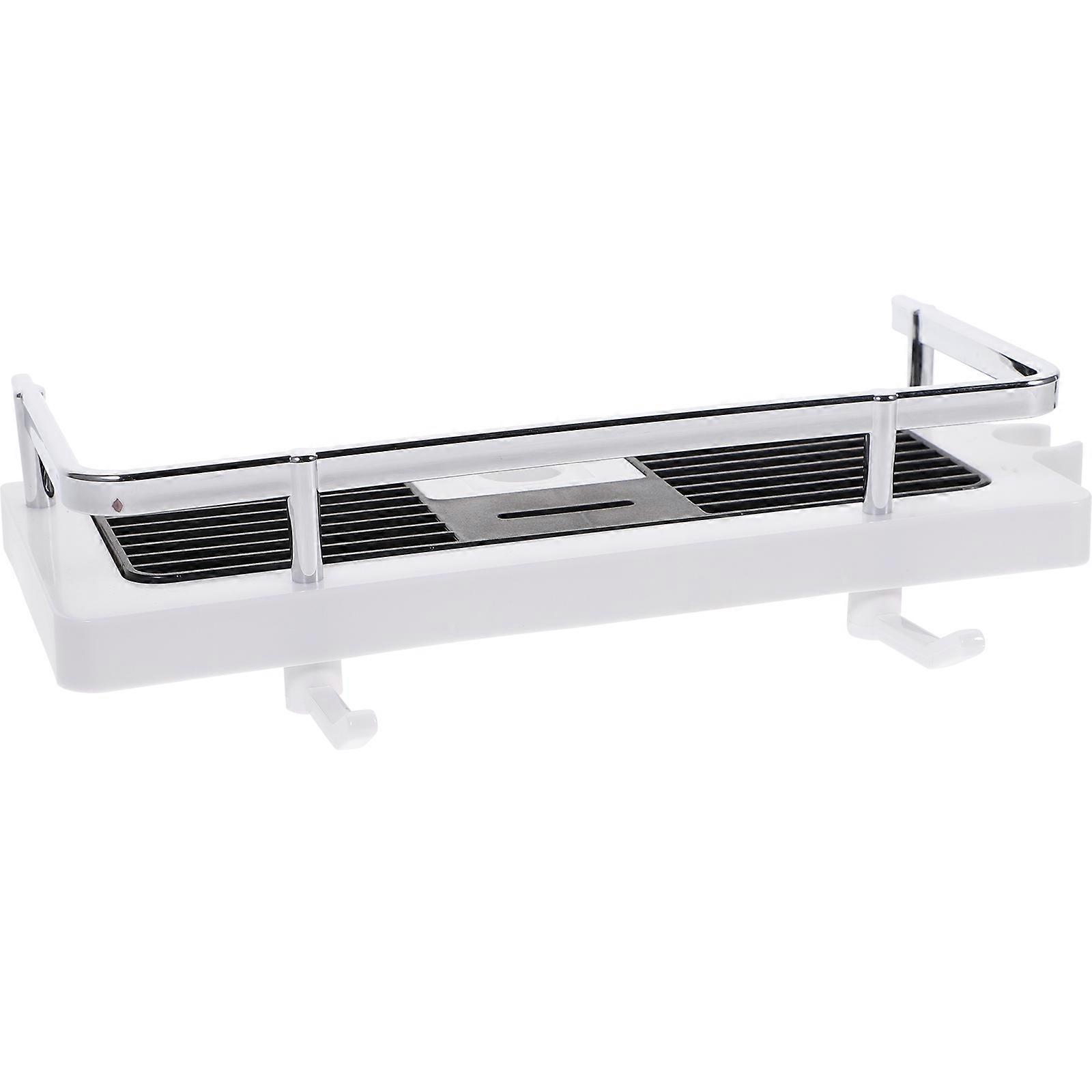 Wall Mounted Shower Storage Storage Rack Multifunctional Bathroom Users 30x14 Cm Abs Material 1Pack