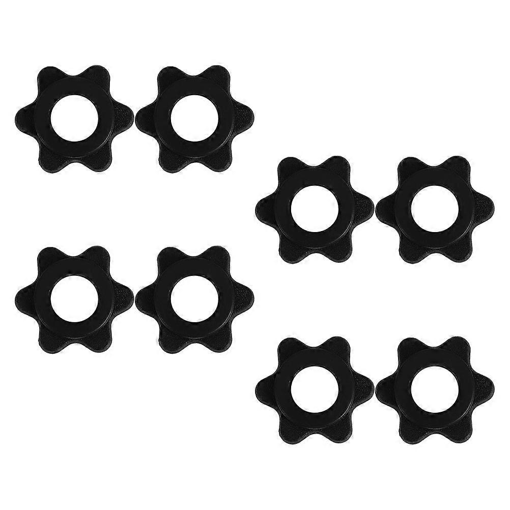 Nonslip Grip Dumbbell Nut Spinlock Collars Beginners Black 8Pcs