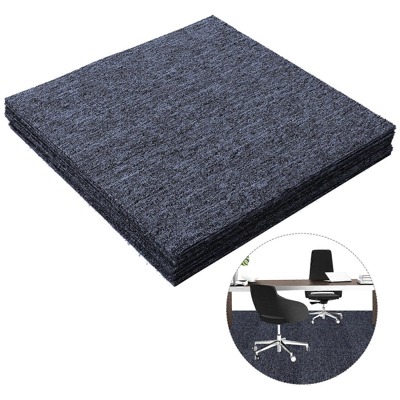Square Carpet Tiles Carpet Commercial Spaces Blue Wear-Resistant 20Pcs