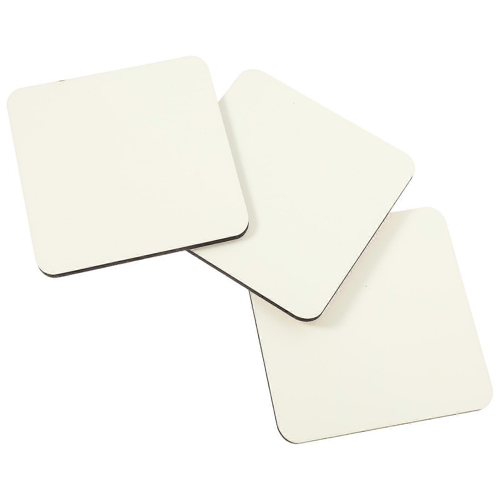 White Wooden Coasters for Cup Use Set of 3 Lightweight and Smooth Surface Home Decor