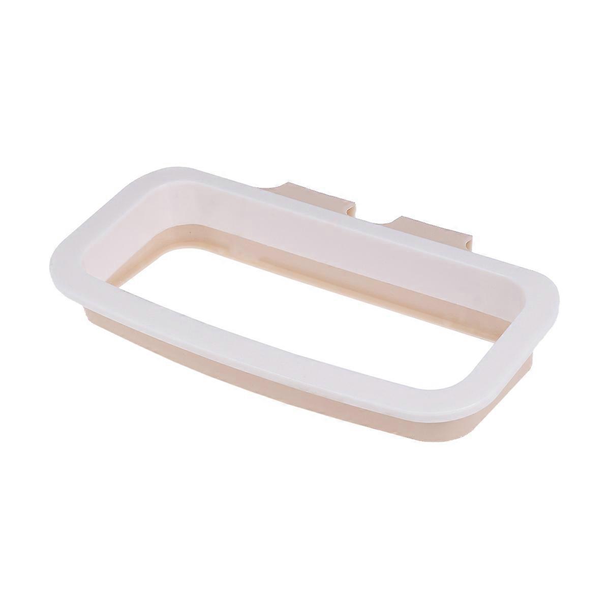 White Hanging Trash Bag Holder for Kitchen with Strong Loadbearing Without Perforation Fits Over Cabinet .87 Inches