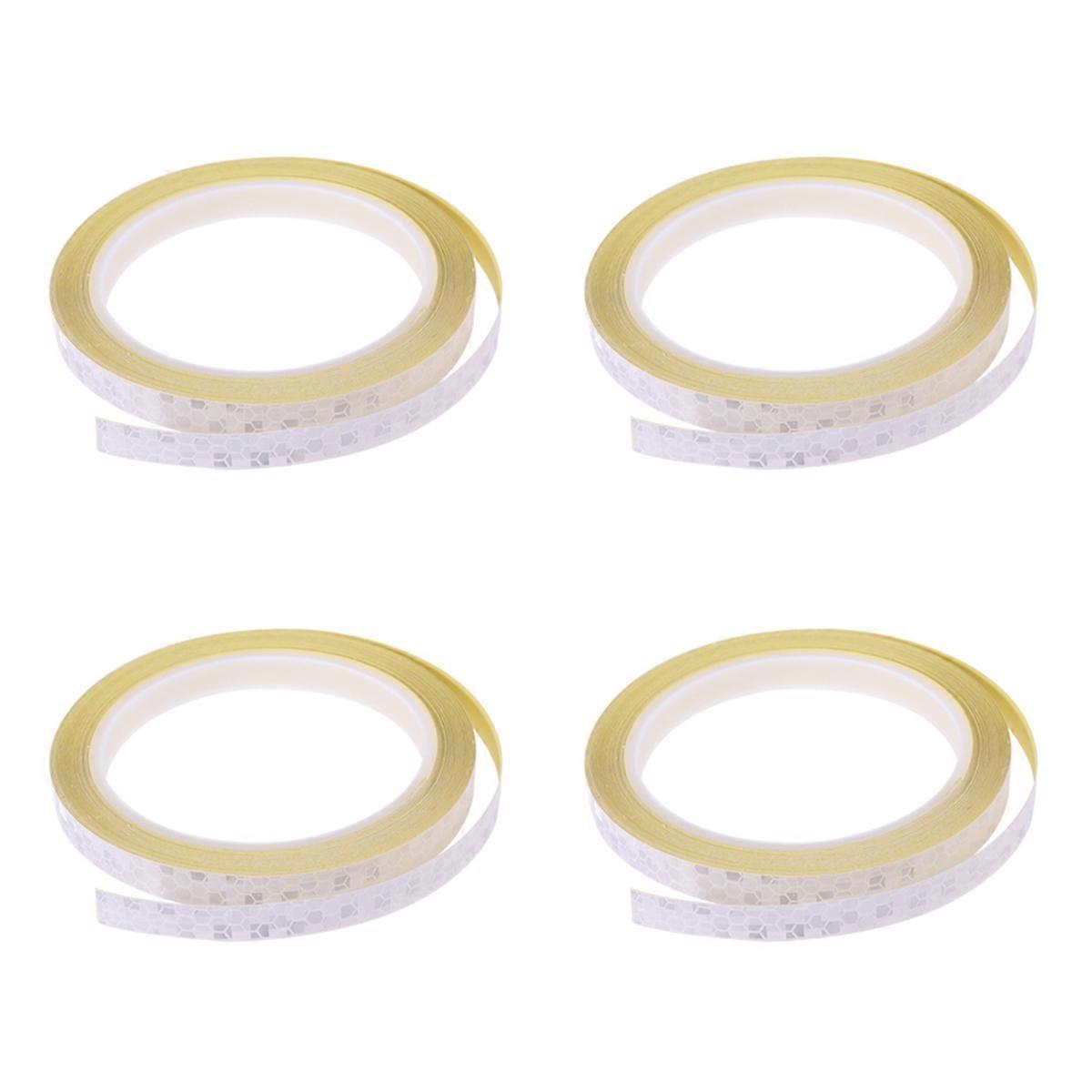 Reflective Sticker Tape for Bikes Silver Plastic Durable ResidueFree 4 Pieces
