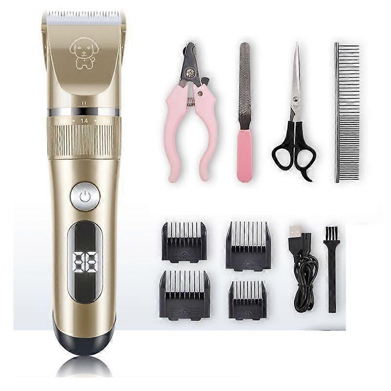 Dog Clipper IPX7 Professional Ασύρματο Αποσπώμενο Dog Clipper Κεραμικές λεπίδες LCD Display Αποσπώμενη και πλενόμενη λεπίδα χαμηλού θορύβου