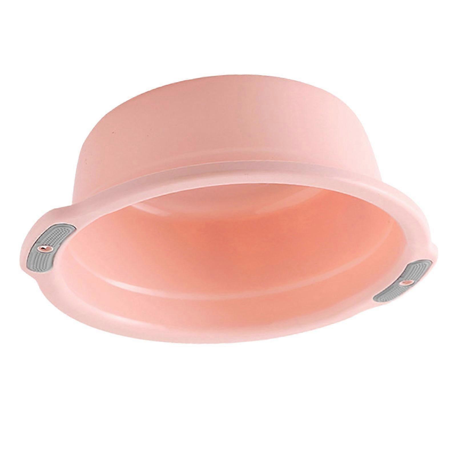 حوض غسيل بلاستيكي متعدد الأغراض ضوء الوجه الطفل الكبار حوض غسيل القدم مع مقابض مزدوجة للحمام المنزلي متوسط الخوخ الوردي