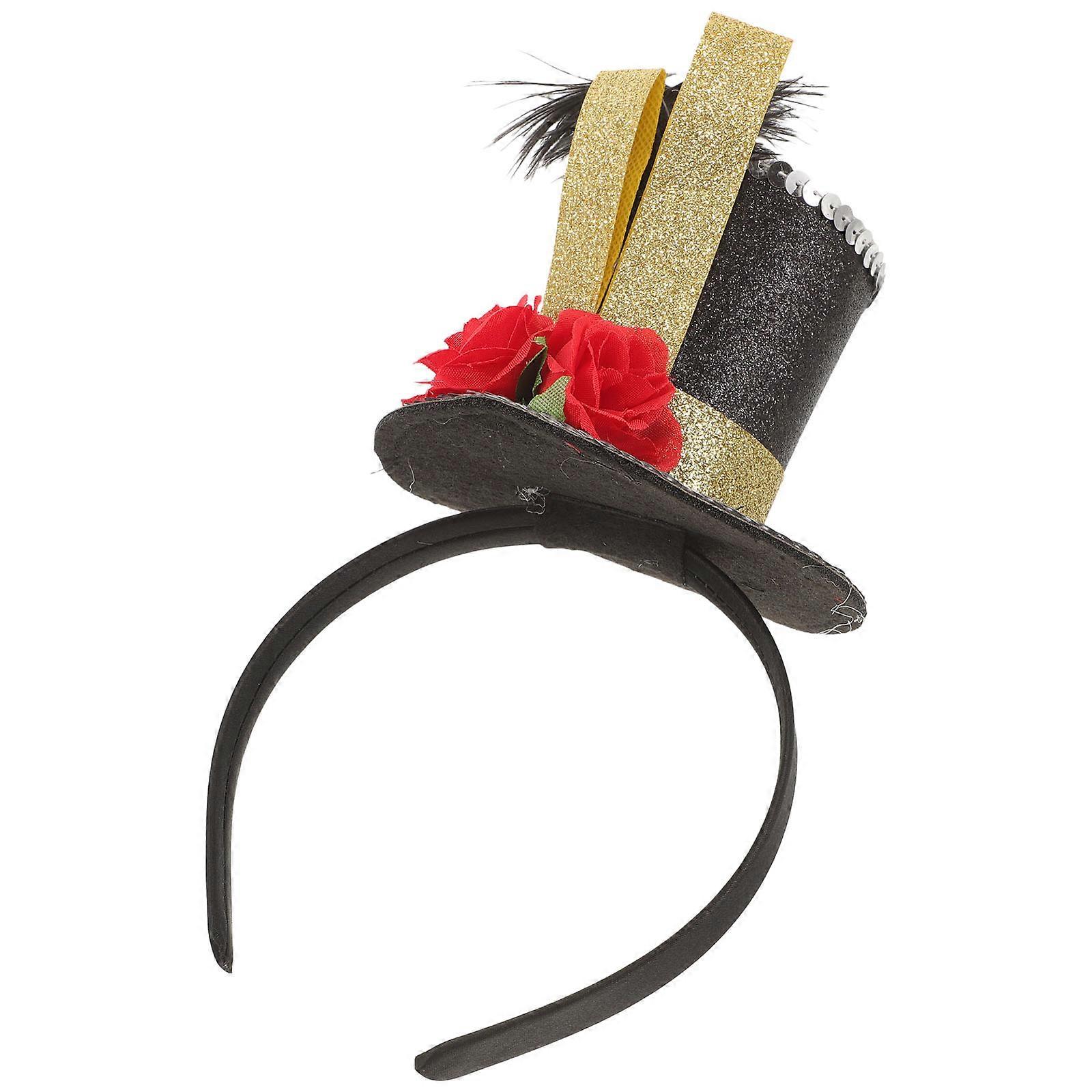 Hat Headband Top Hat Headband Masquerade Multi Fabric 1Set