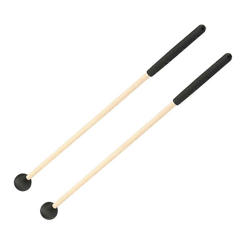 Wooden Handle Rubber Drum Mallets for Percussion Instruments with Comfortable Grip and Durable Construction 2pcs