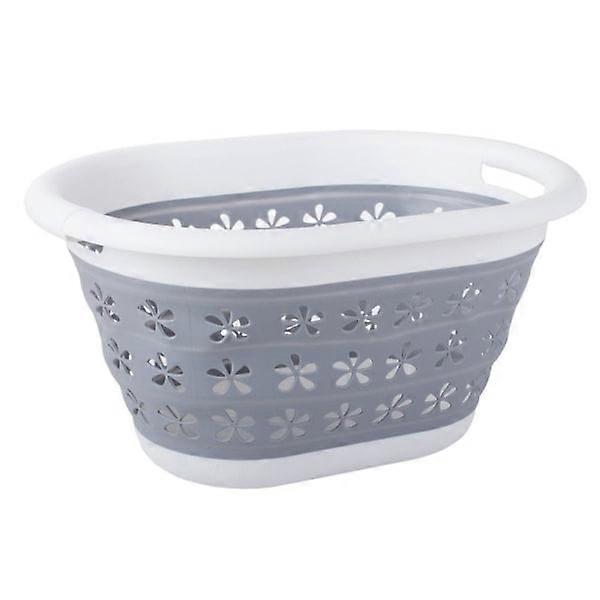 IC foldable laundry basket, 25L gray.
