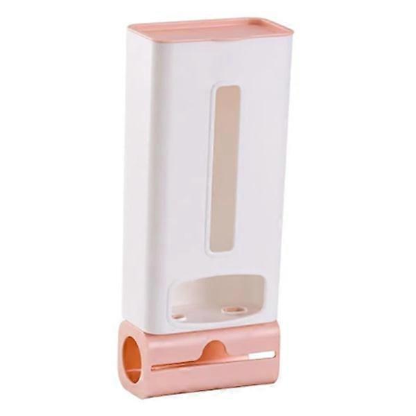 Pink self-adhesive wall-mounted plastic bag organizer, kitchen