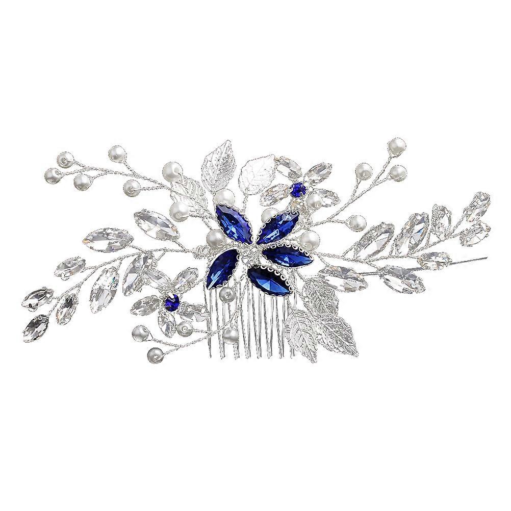 Elegant Crystal Hair Comb for Bridal Decoration with Rhinestones and Alloy in Silver Color