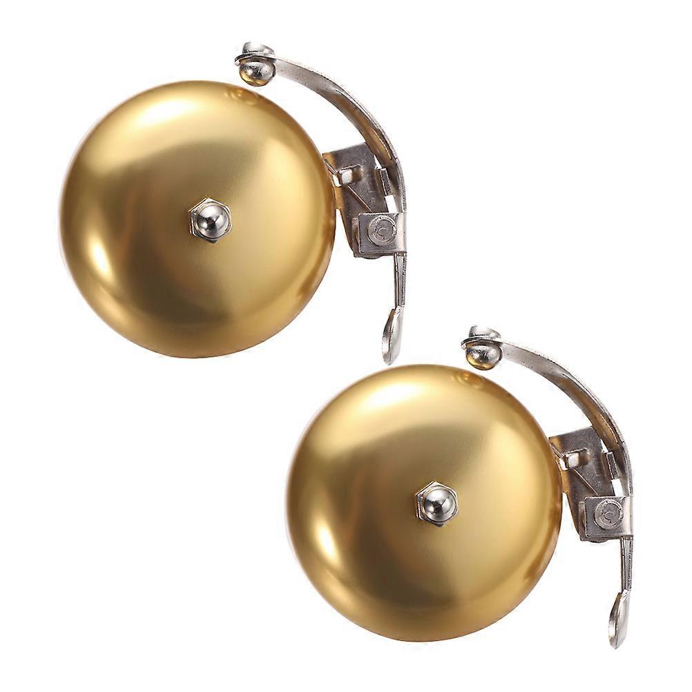 Retro Bell for Bicycle with Golden Copper Alloy Increases Safety Quickly Installs on Most